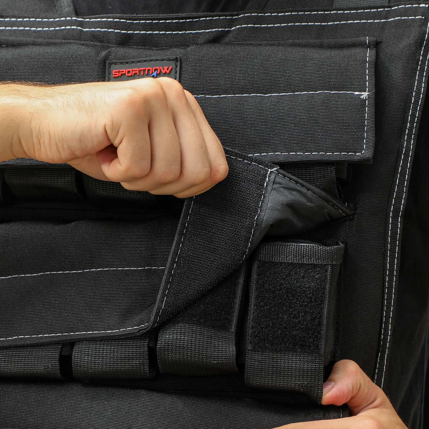 Justerbar 15 kg viktväst med reflexremsor för fitness