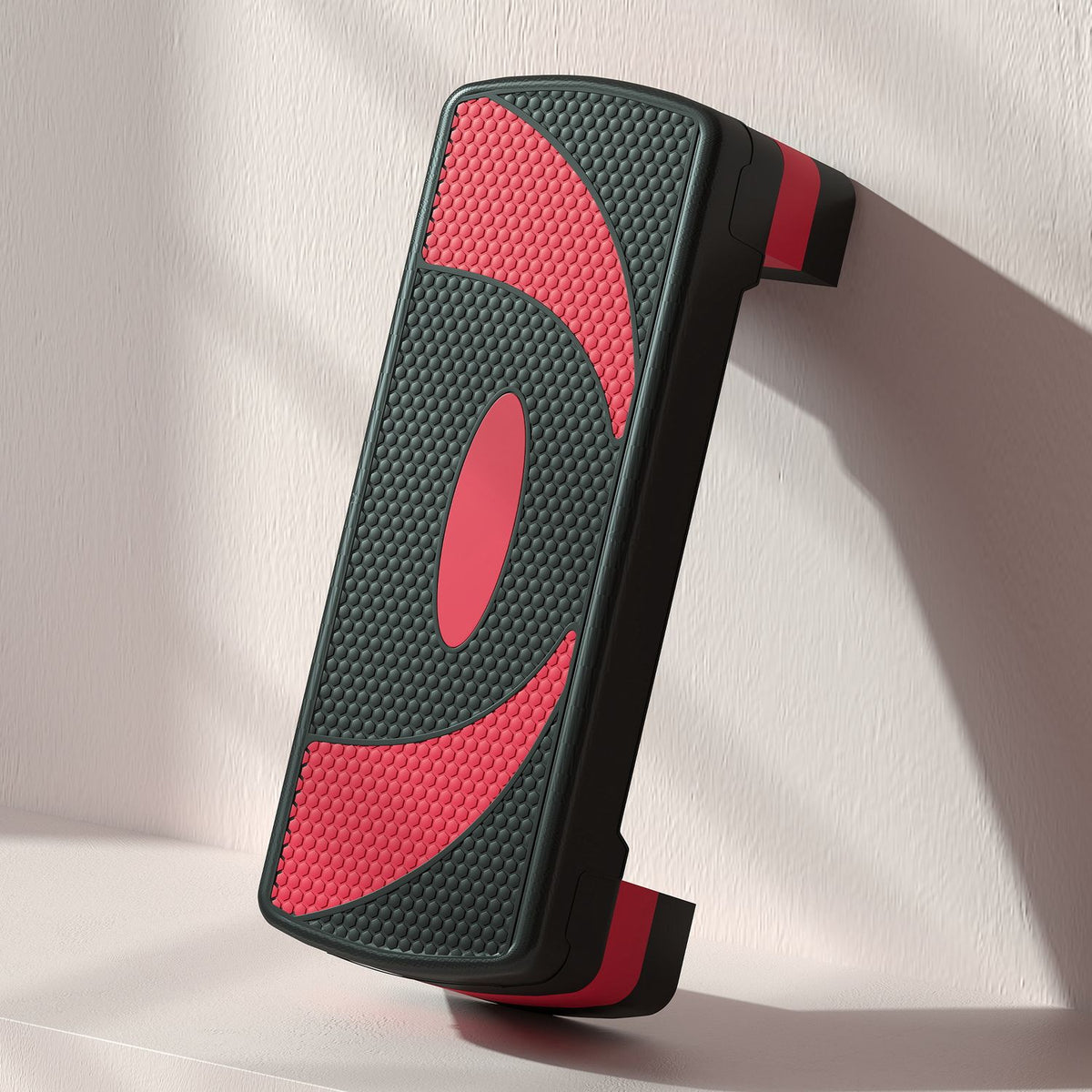 Justerbar aerobic stepper – 3 høyder for fitness, rød