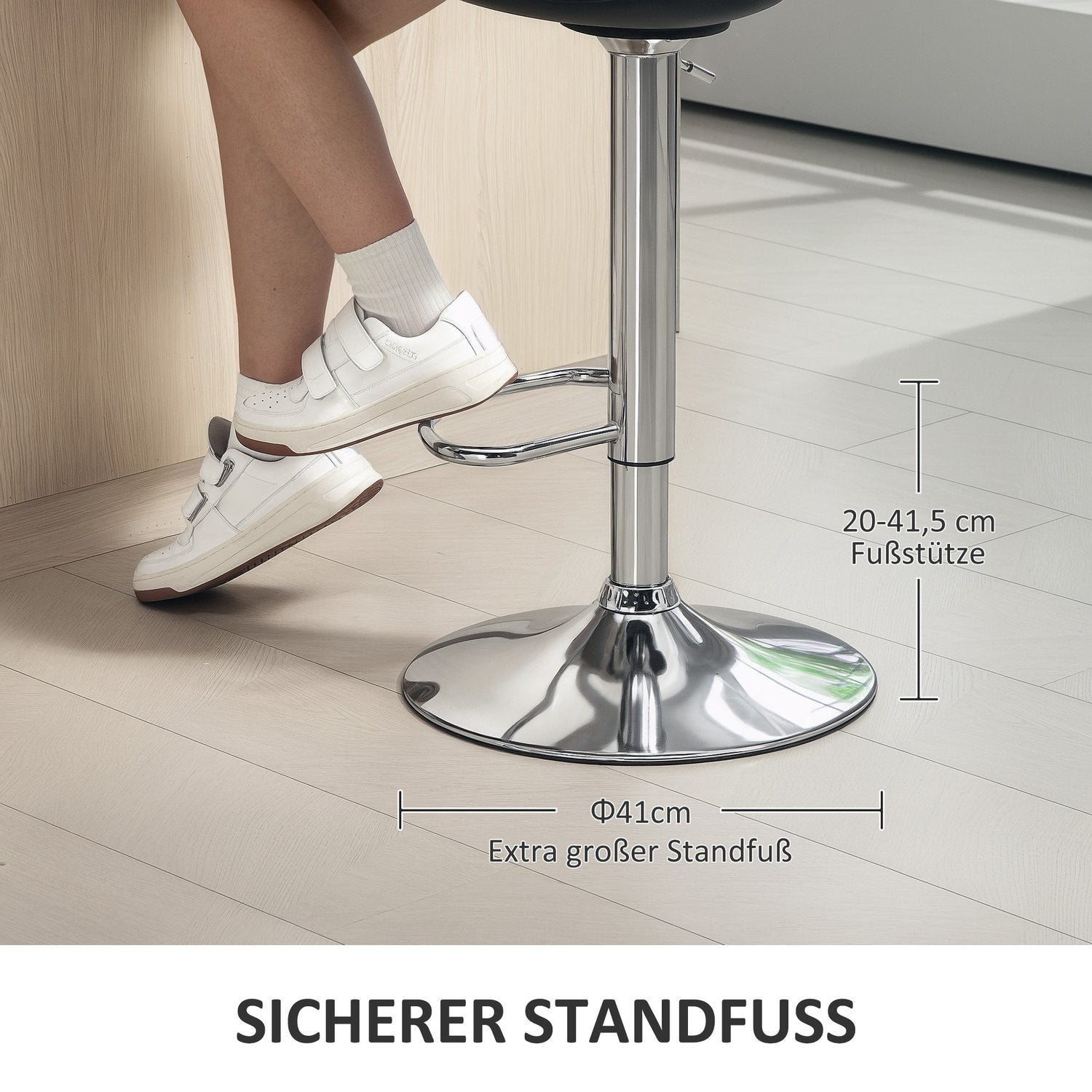 Justerbara barstolar Set om 2, konstläder, svart