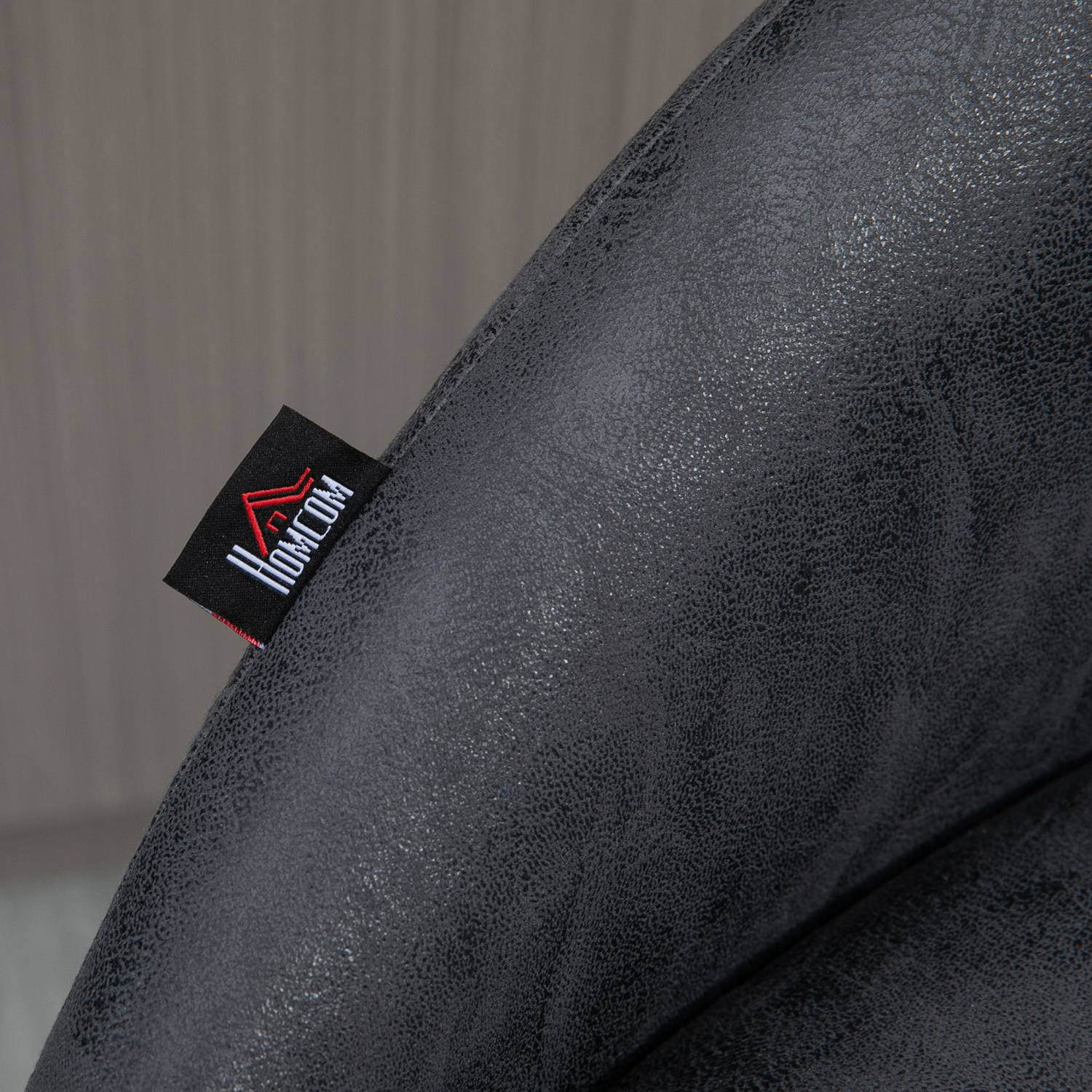 Justerbara barstolar i grå konstläder med armstöd, set om 2