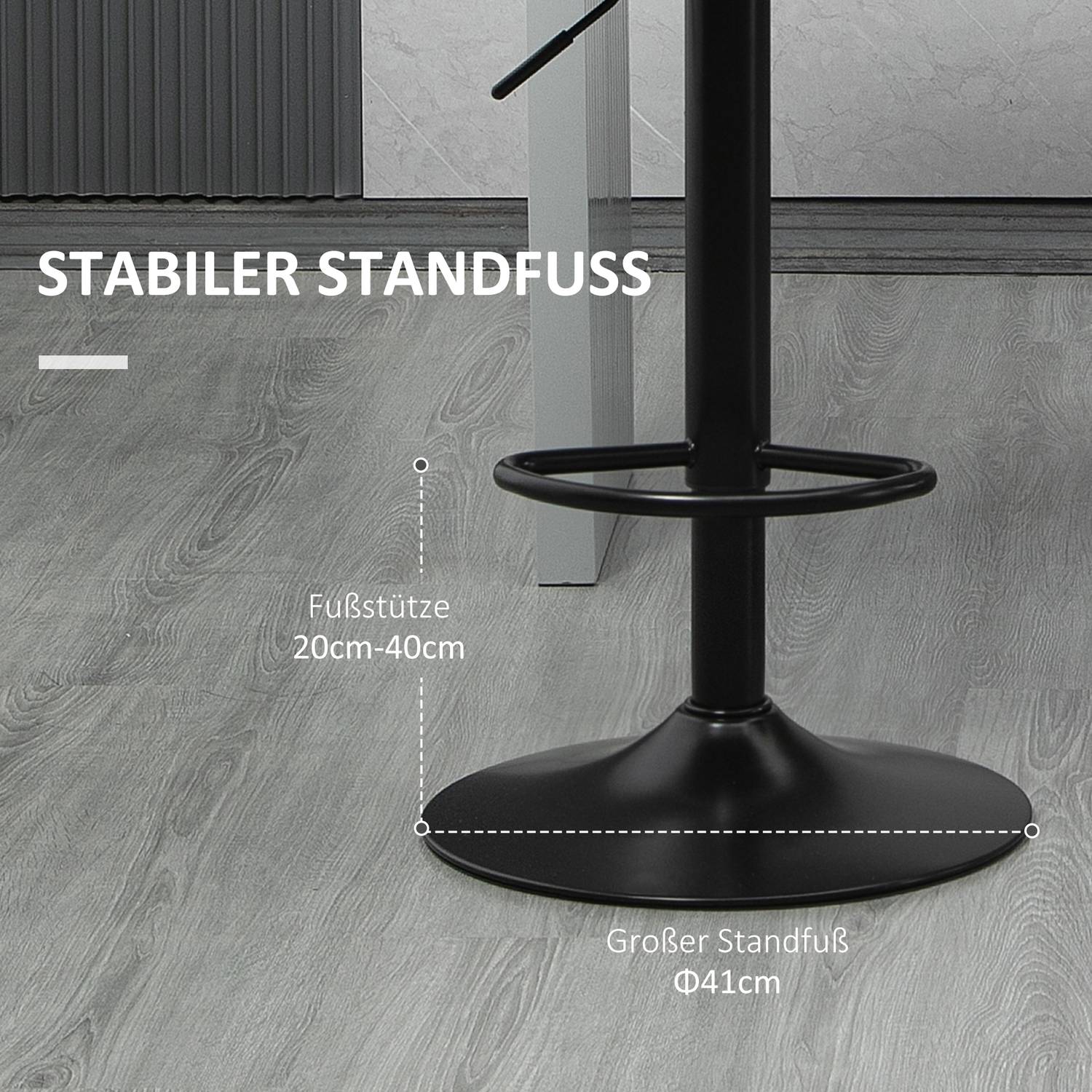 Justerbara grå barstolar Set med 2, 360° vridbar, linnelook