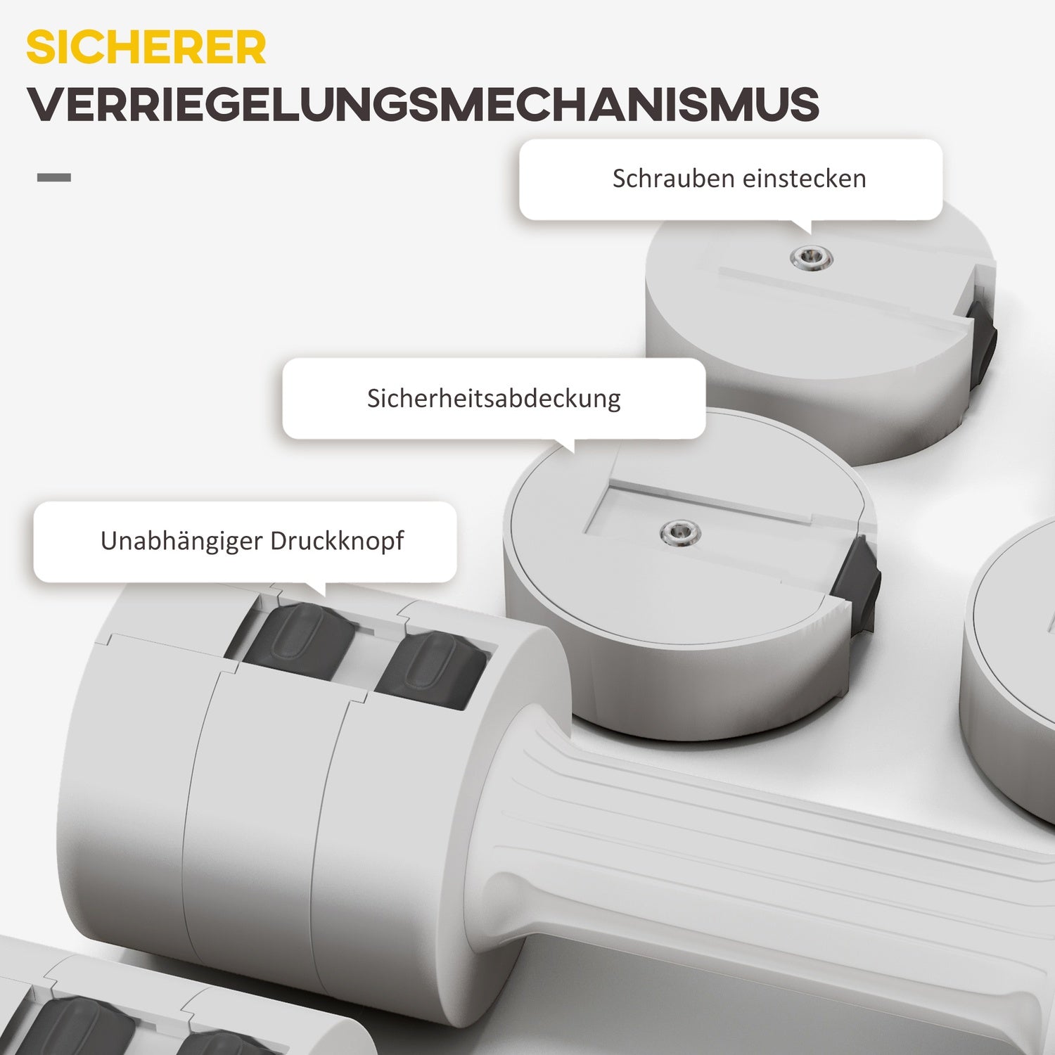 Justerbara hantlar 2 x 2,5 kg, golvvänlig, vit