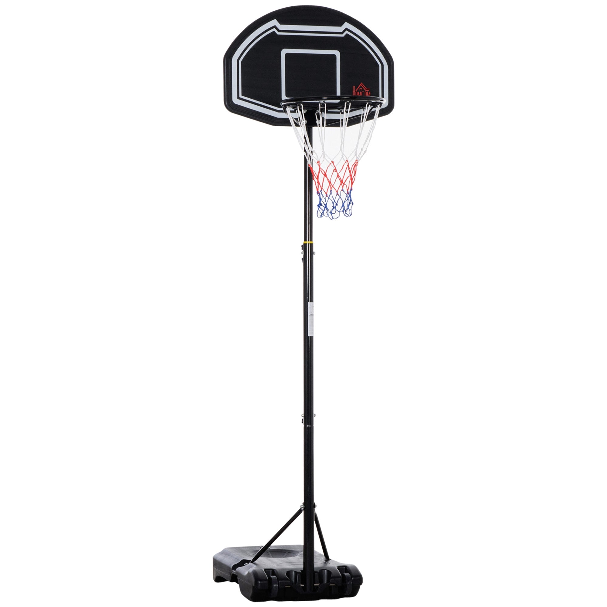 Justerbar basketkorg för utomhusbruk med hjul, 160-210 cm