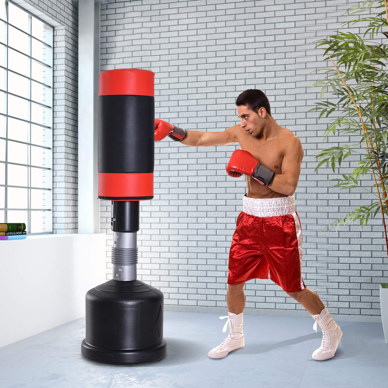 Justerbar fristående boxningspåse för träning, 158-186 cm