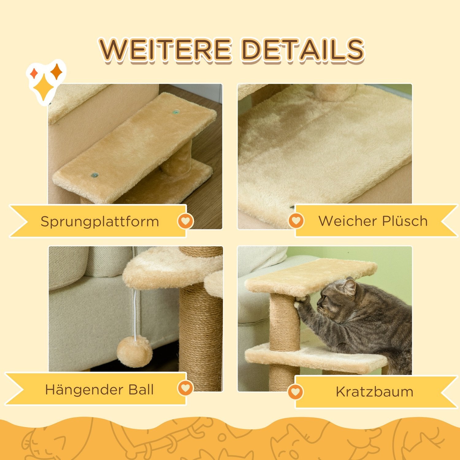 Justerbar husdjurstrappa med sovgrotta – katt- och liten hundramp