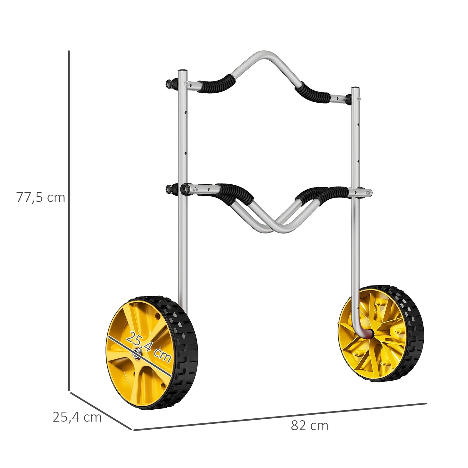 Justerbar kajakvagn med spännrem, aluminium