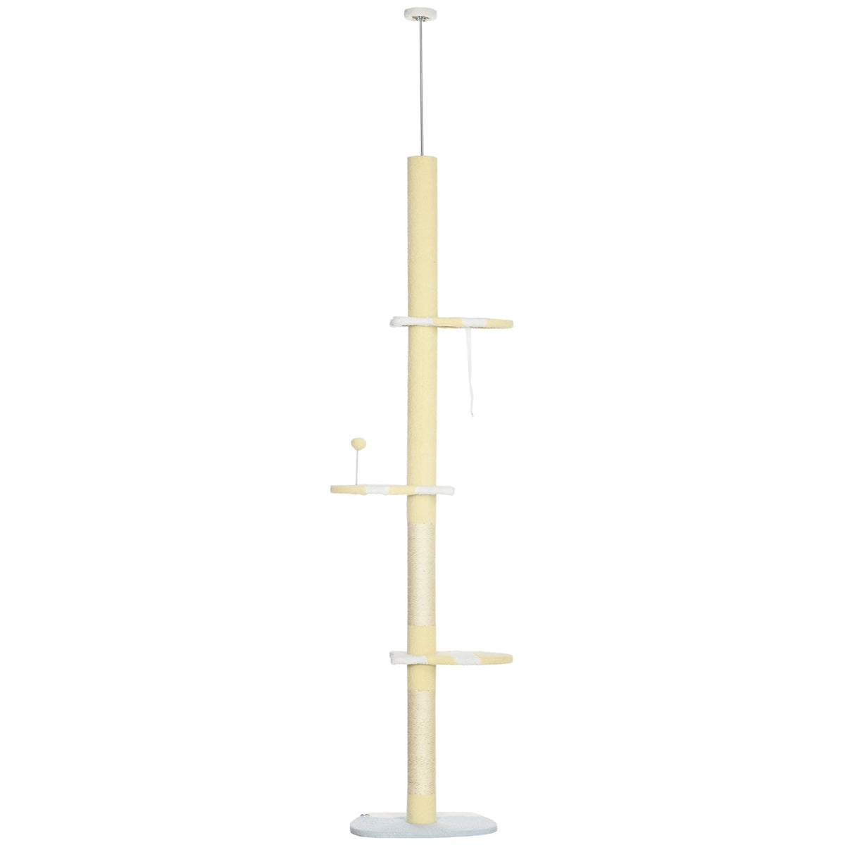 Justerbar kattskrapstolpe med lekboll, 220-260 cm