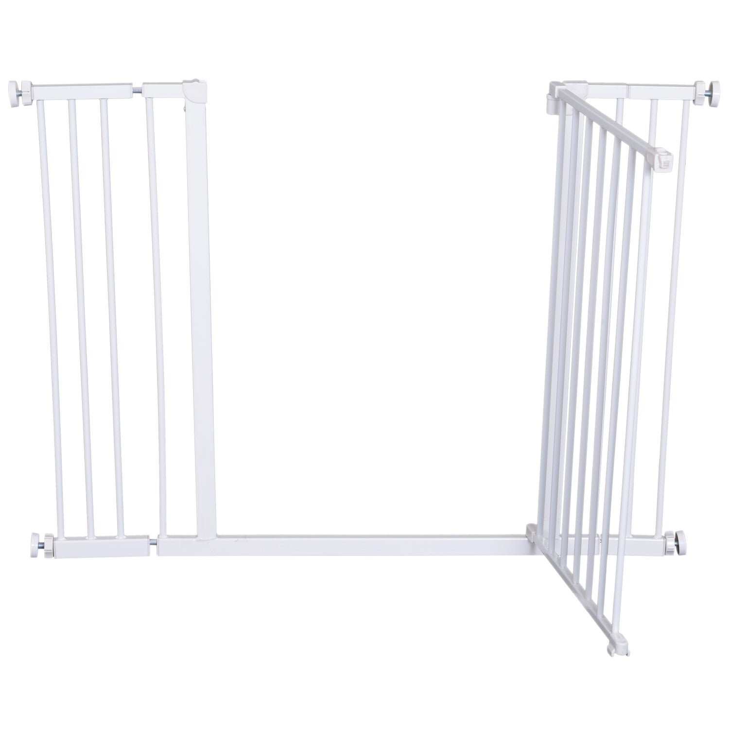 Justerbar metalltrappgrind – Borrfri, 76-107 cm, Vit