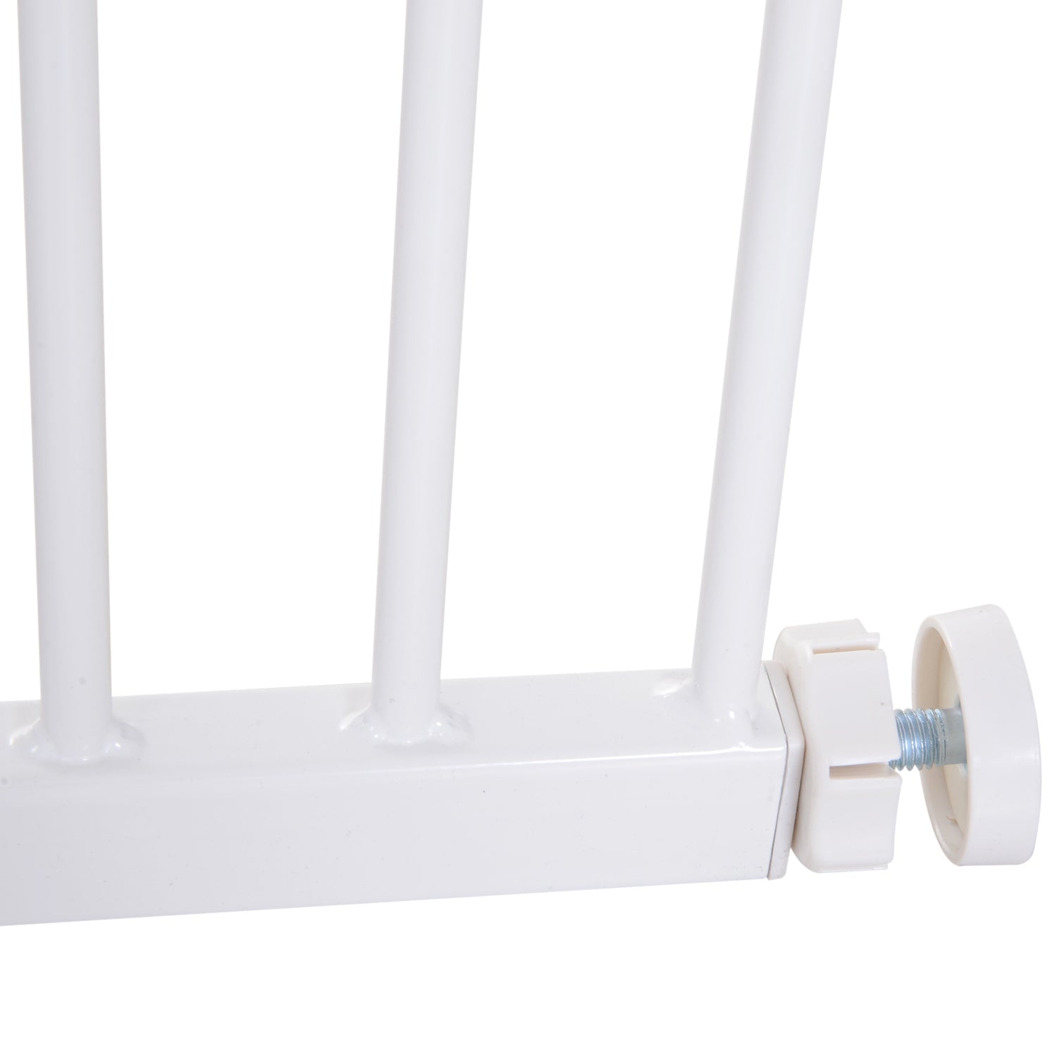 Justerbar metalltrappgrind – Borrfri, 76-107 cm, Vit