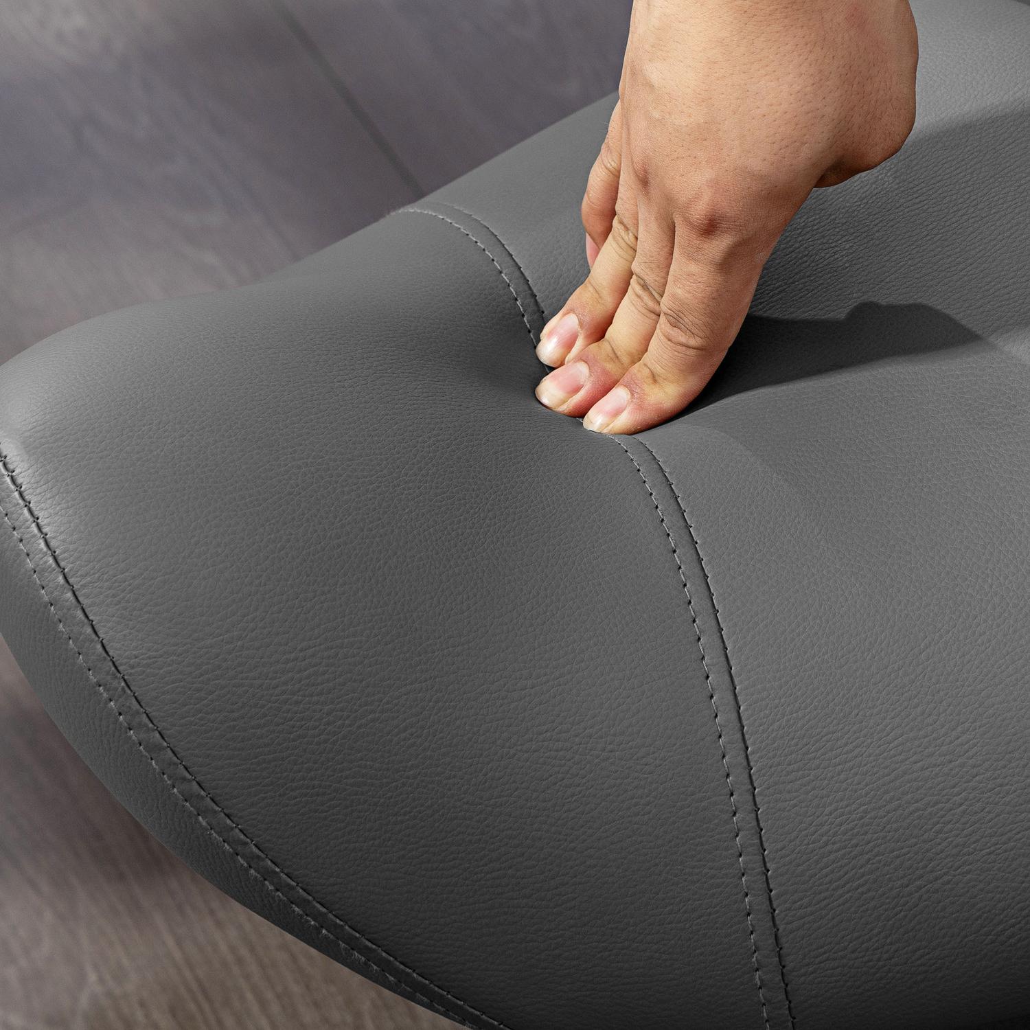 Justerbar sadelpall, svart konstläder, kapacitet 120 kg