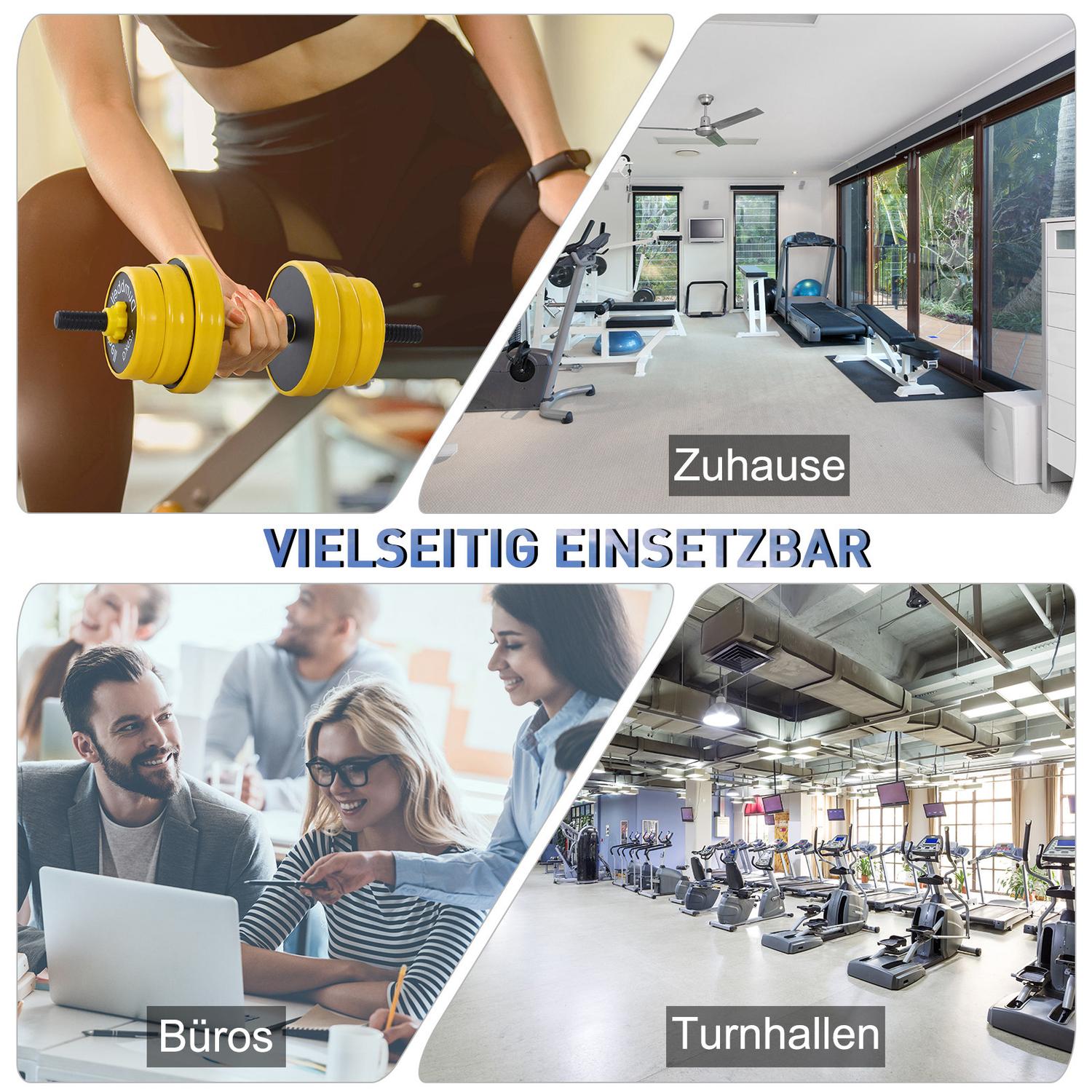 Justerbart 25 kg hantelset med 12 plattor för fitness