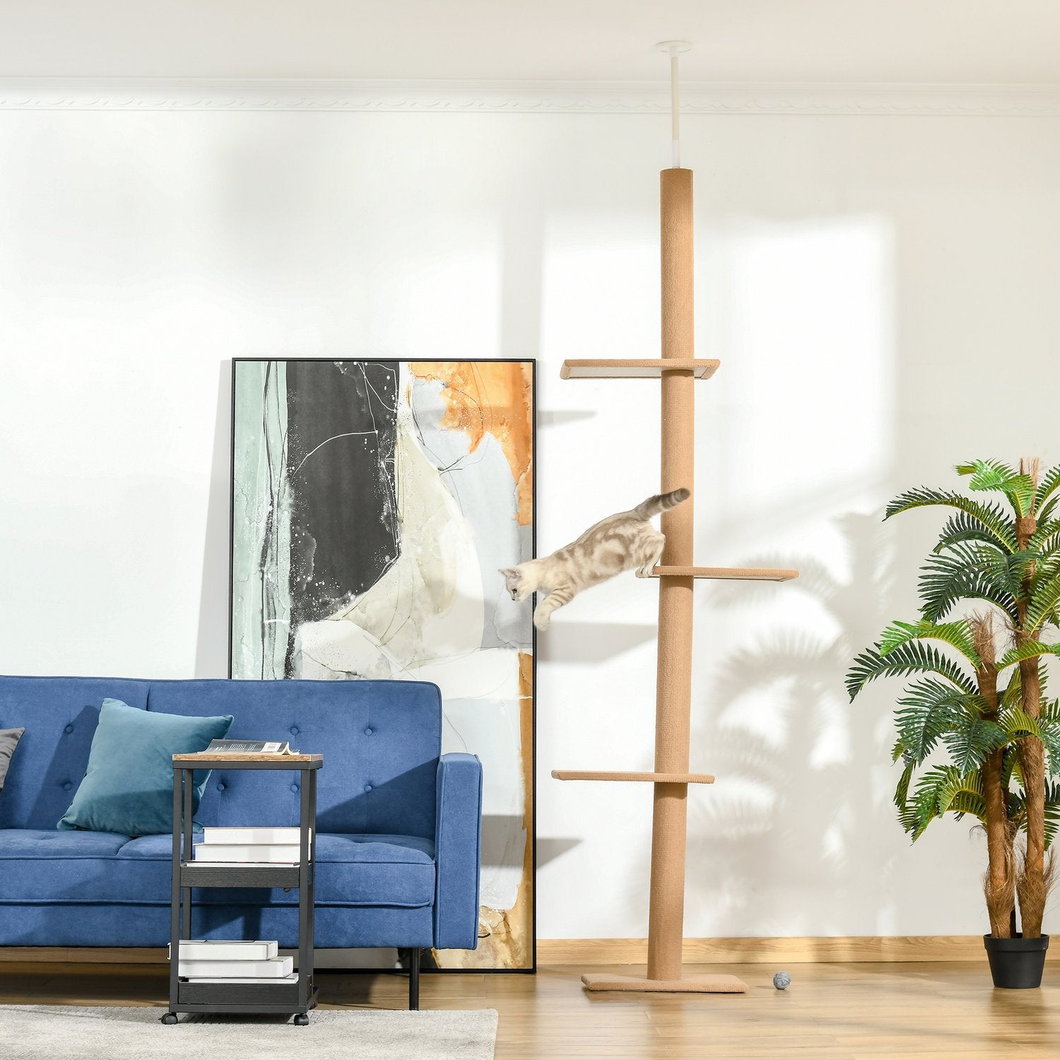 Justerbart Cat Scratching & Climbing Tree, ljusbrun