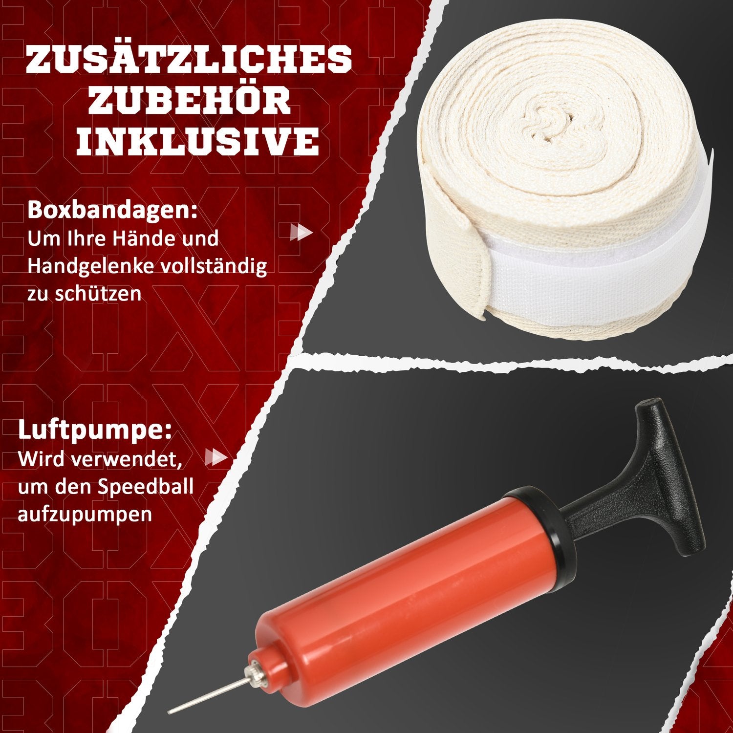 Justerbart boxningsställ med reflexstång, HDPE och läder