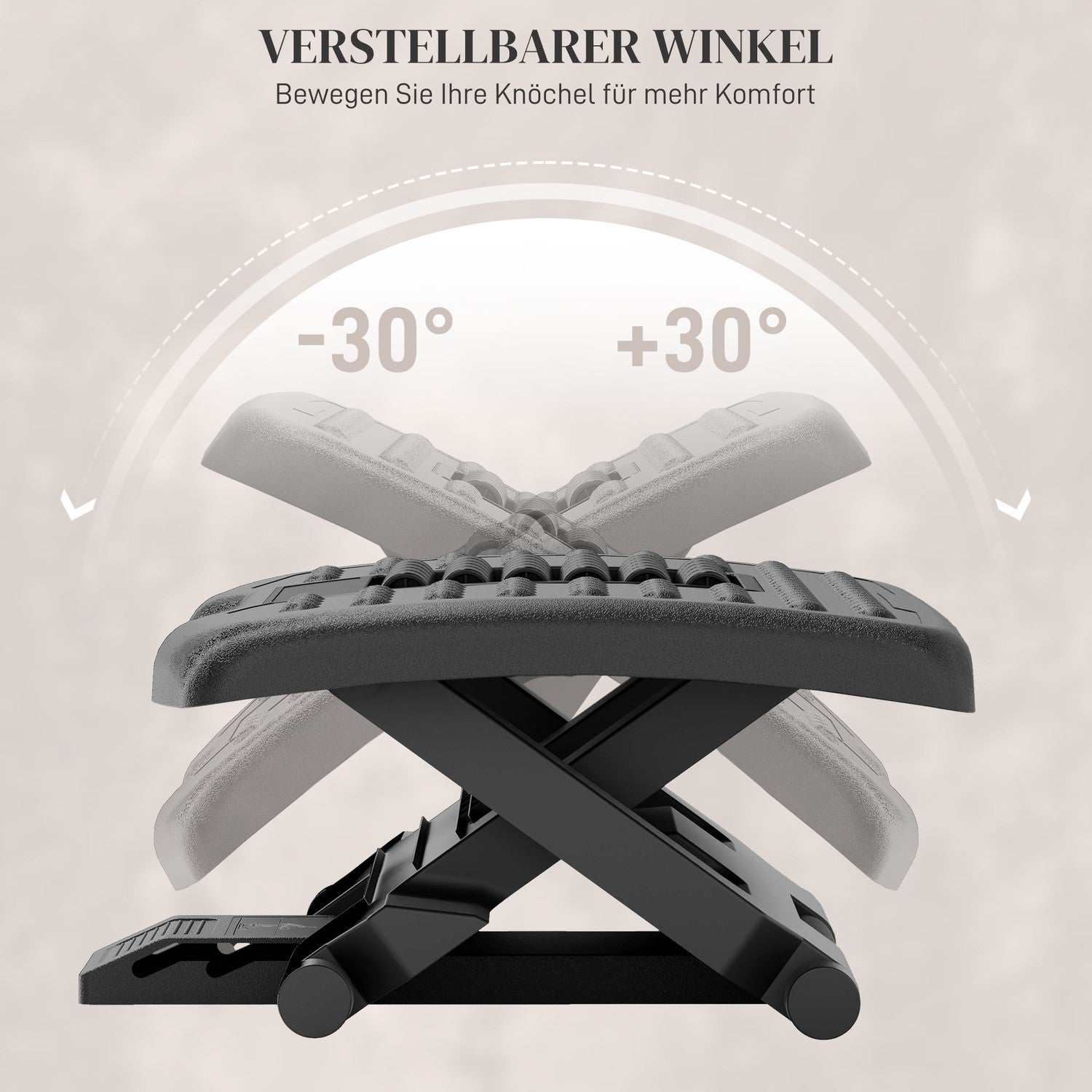 Justerbart halkfritt ergonomiskt fotstöd för hemmakontoret