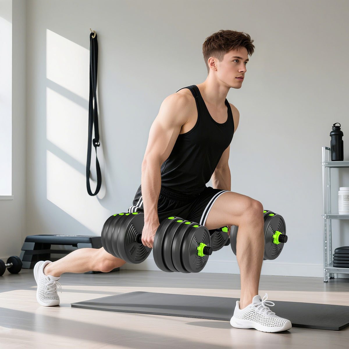 Justerbart hantelsett på 30 kg – styrketrening hjemme