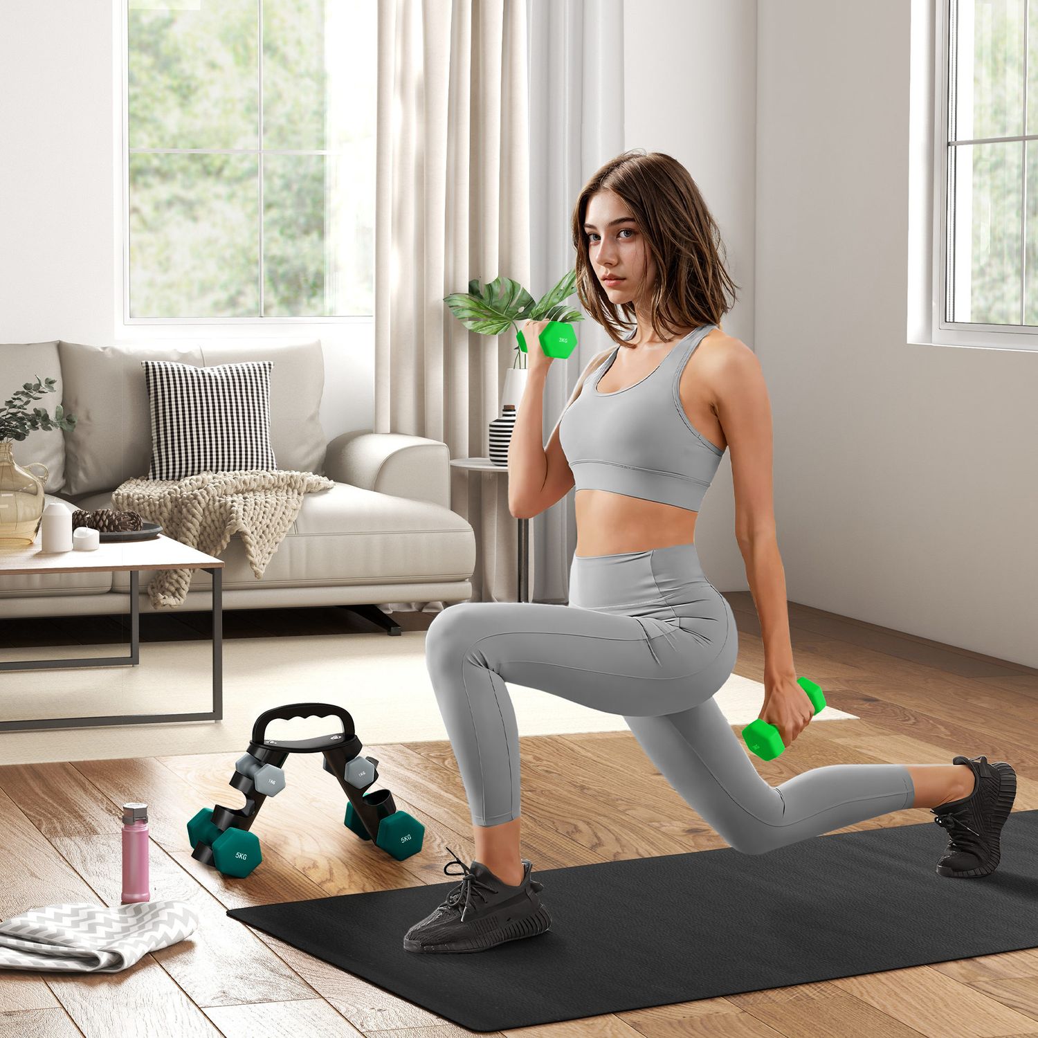 Justerbart hantelset med stativ – Home Gym Fitness