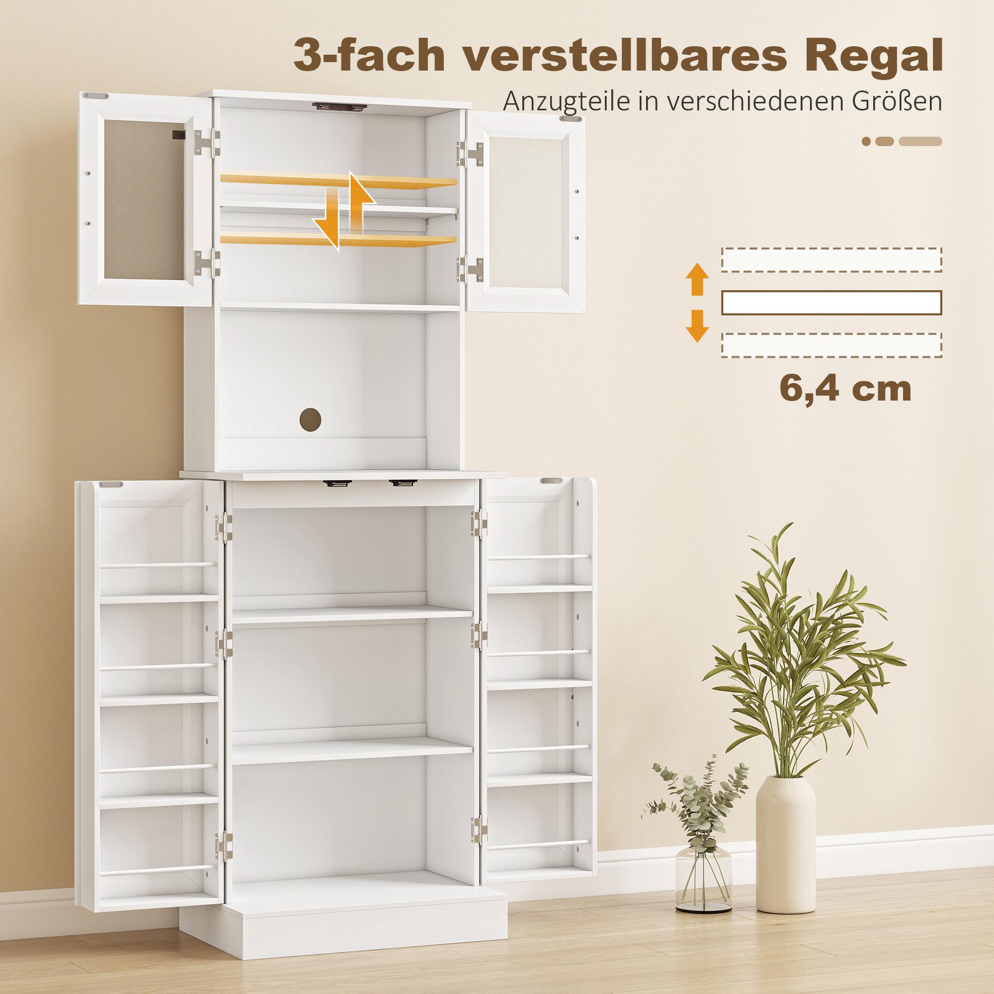 Justerbart köksskåp, MDF, akryldörrar, vit