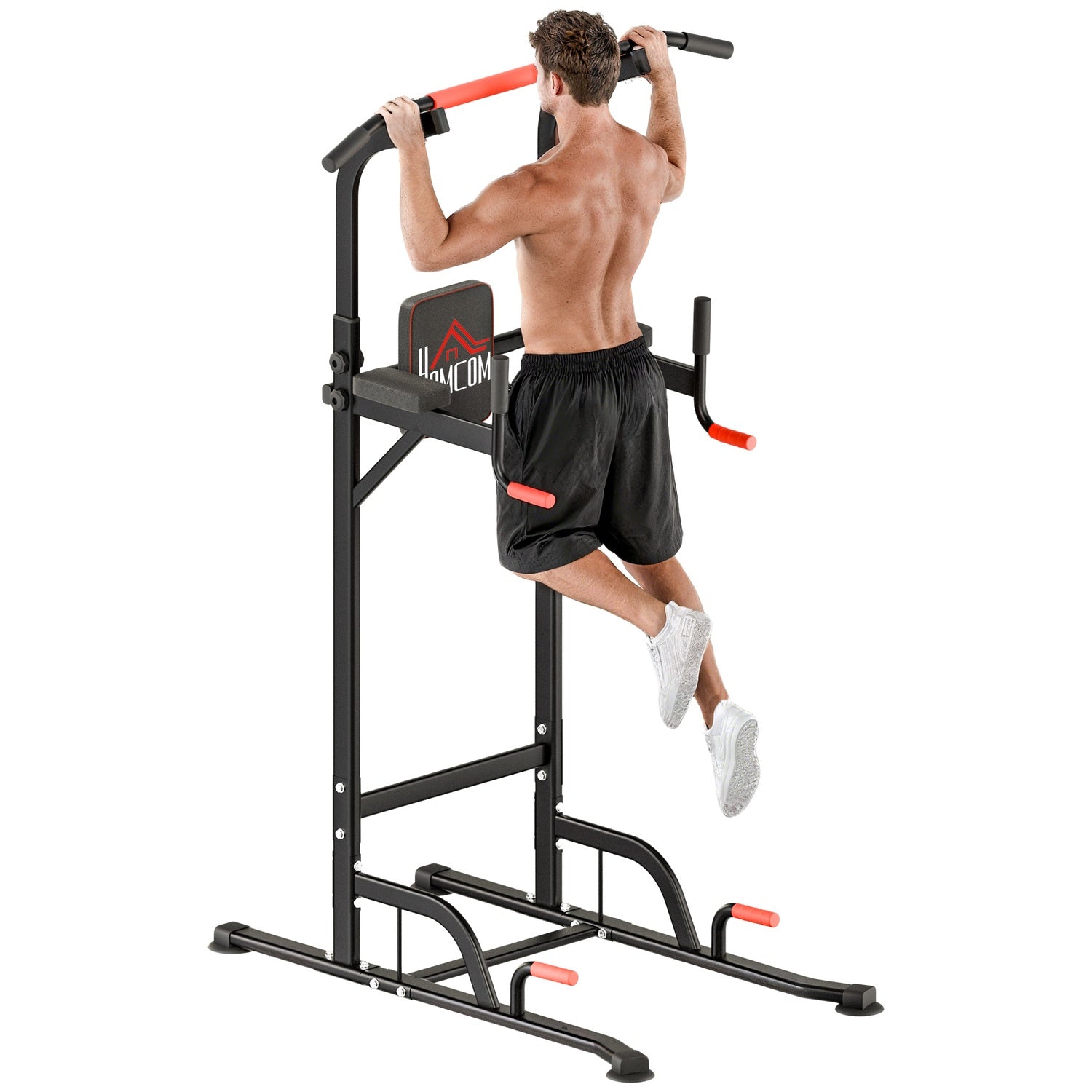 Justerbart krafttorn med pull-up-stång och dipstation