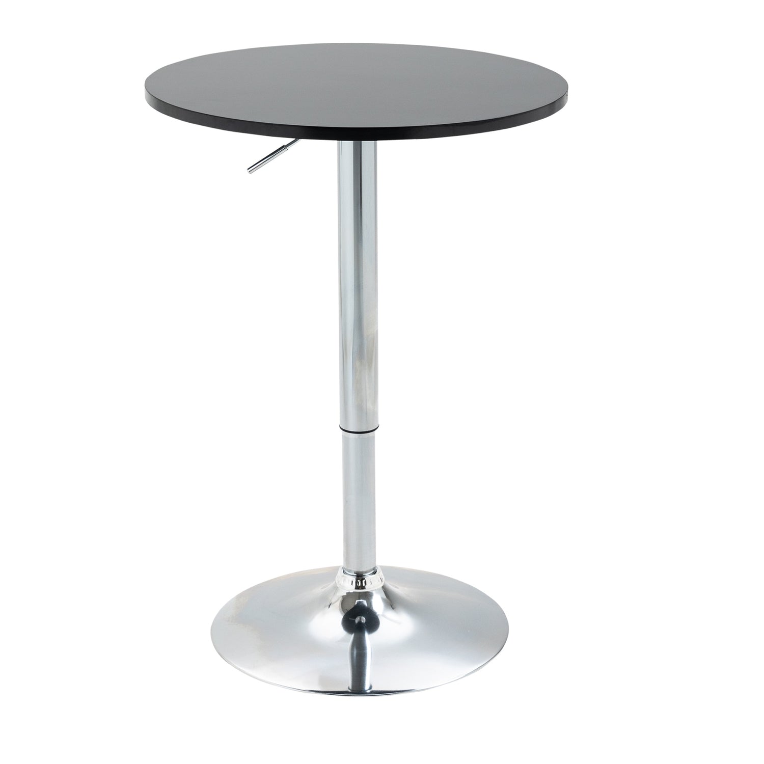 Justerbart rundstångsbord, roterande stål, svart Ø61cm