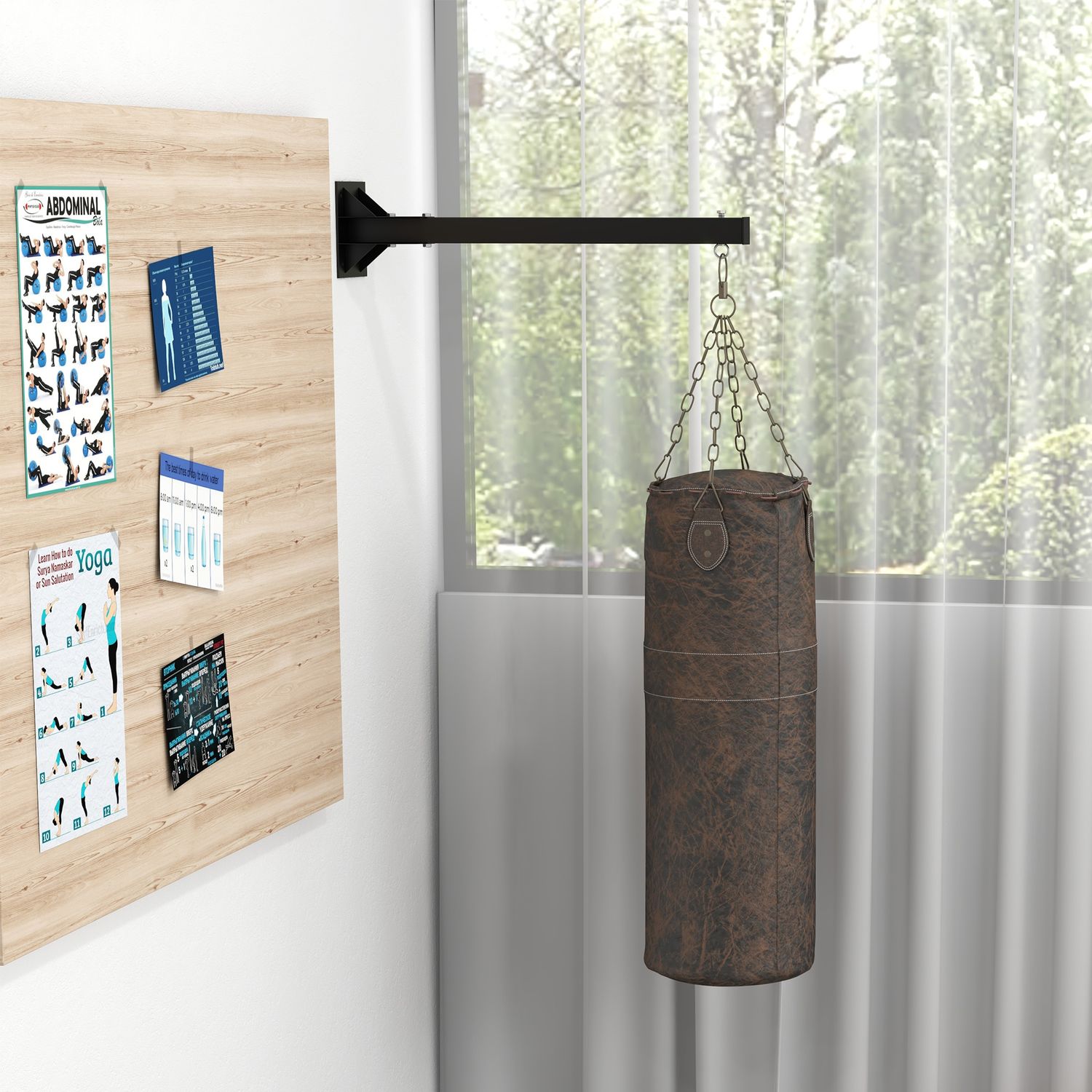 Justerbart väggfäste i stål för boxningssäck – upp till 100 kg