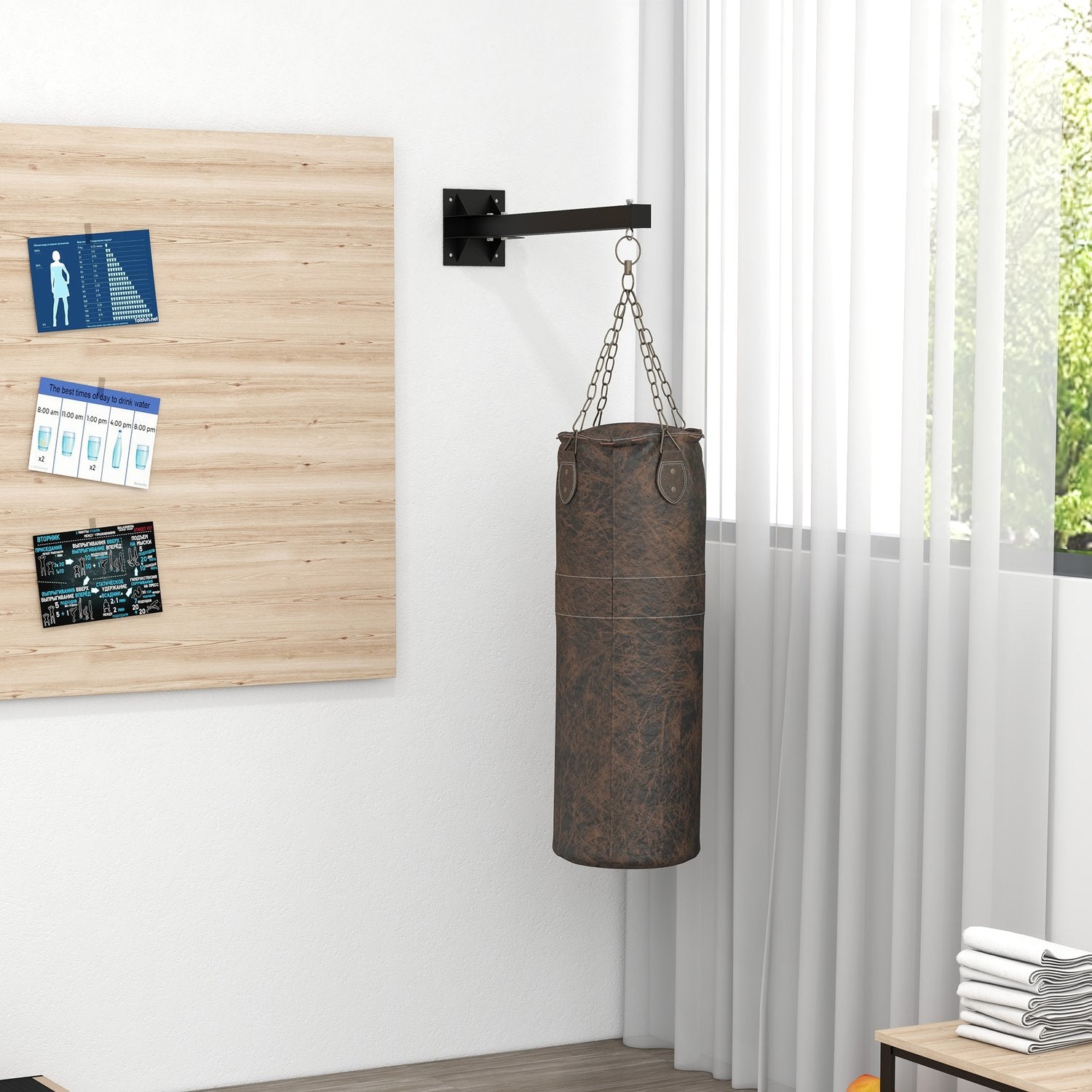 Justerbart väggfäste i stål för boxningssäck – upp till 100 kg