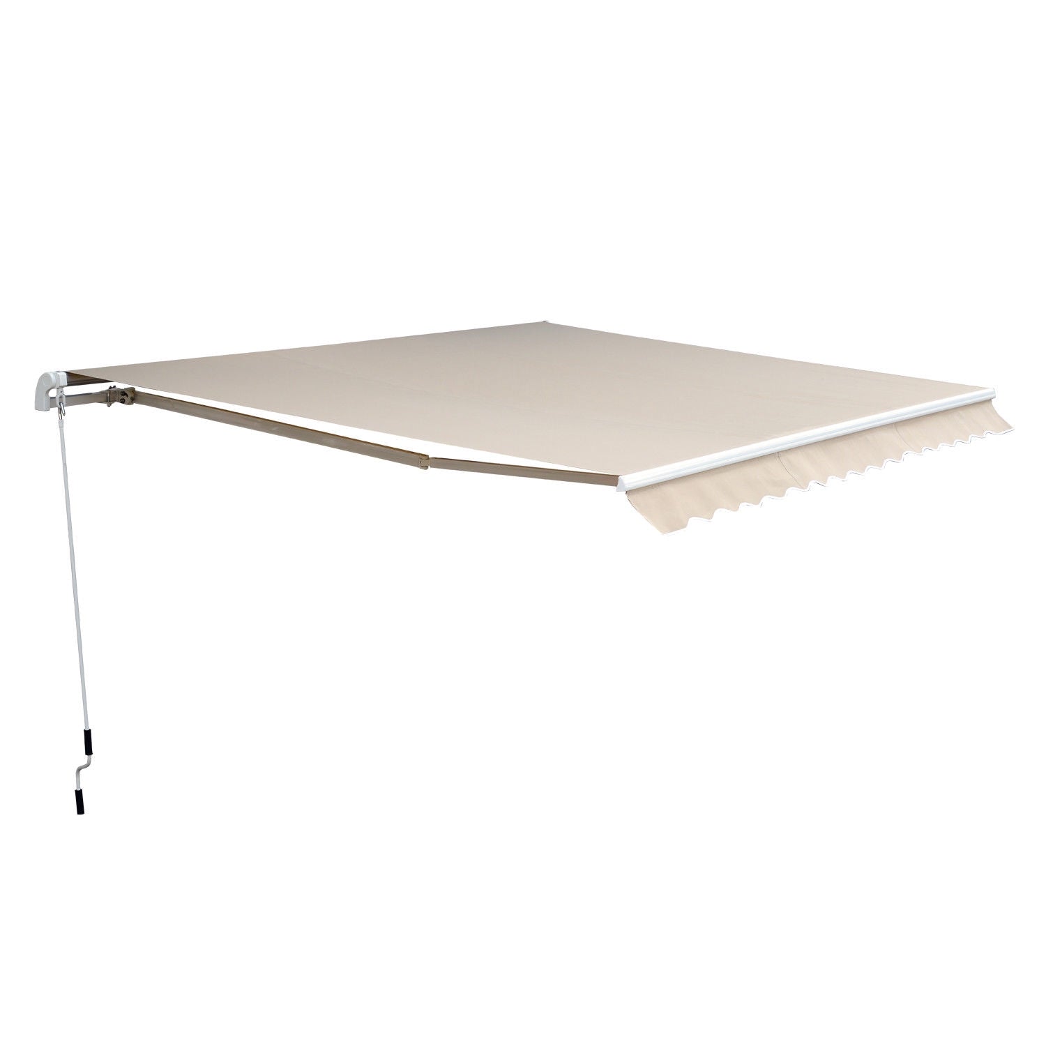 Justerbar uteplatsmarkis, 4,5 x 3m, beige, med vev