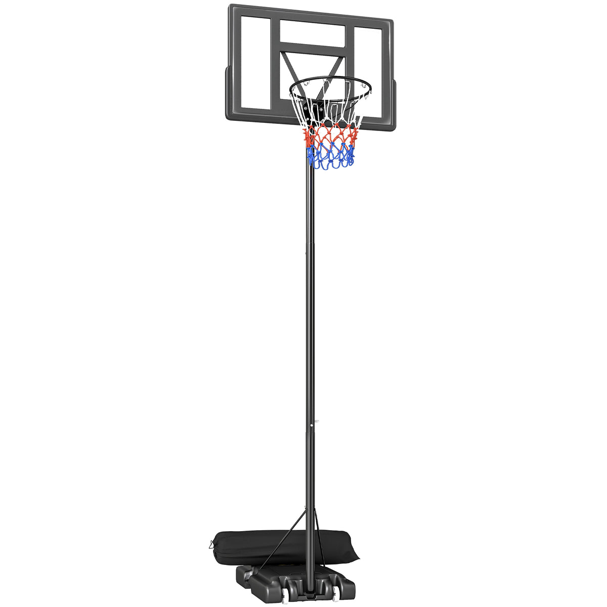 Justerbar utomhusbasketkorg 135-305cm med hjul