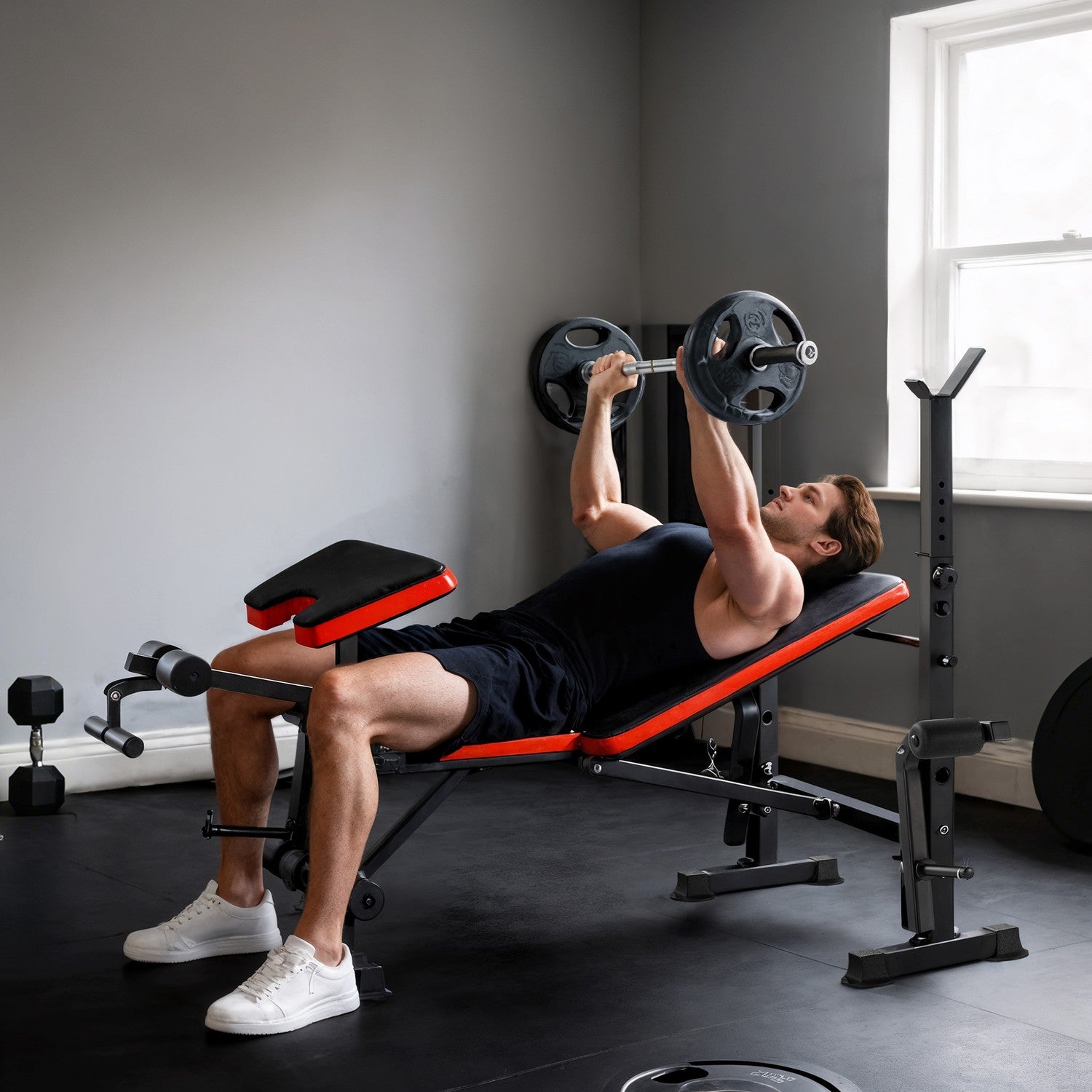 Justerbar viktbänk, Multi-Position Fitness Station, stål