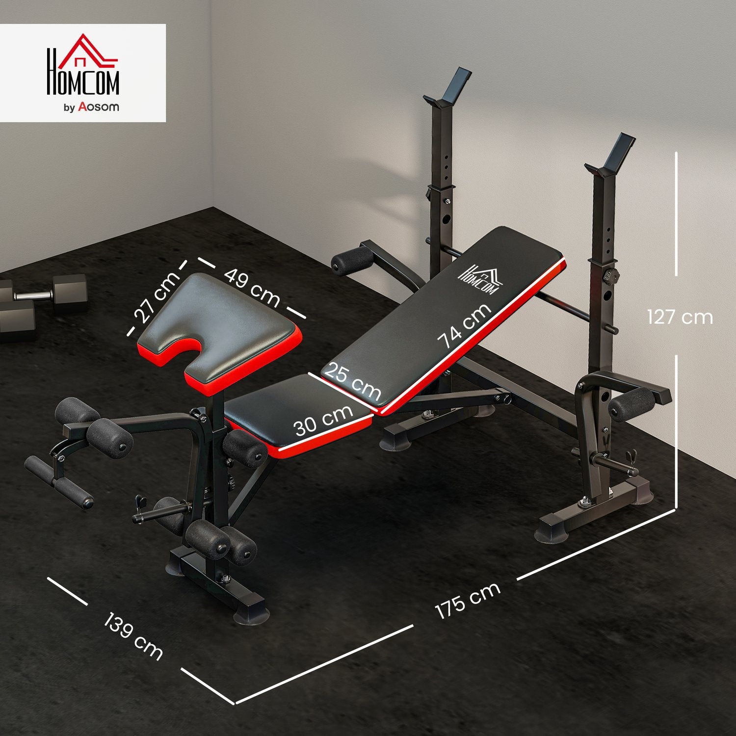 Justerbar viktbänk, Multi-Position Fitness Station, stål