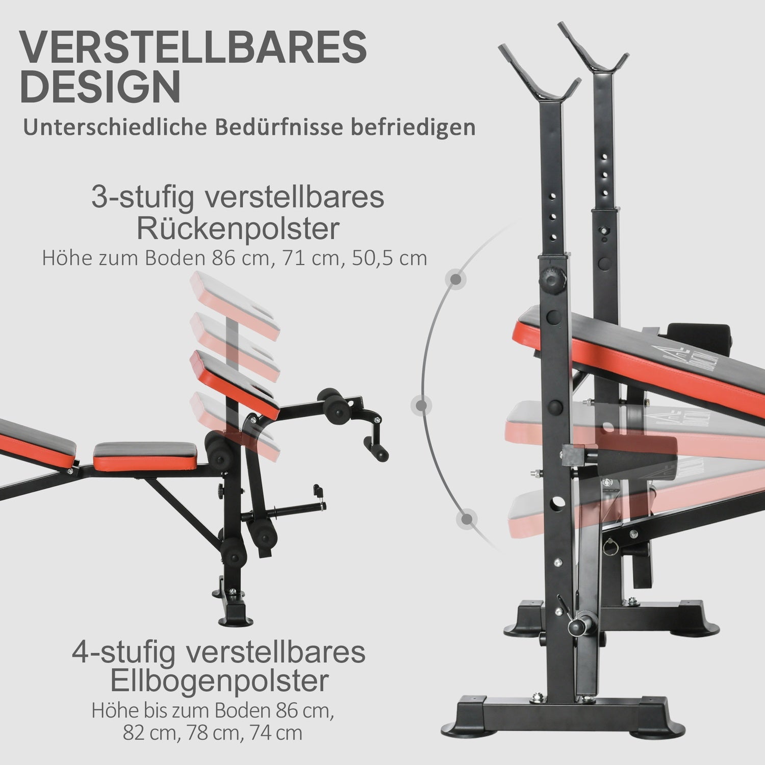 Justerbar viktbänk, Multi-Position Fitness Station, stål
