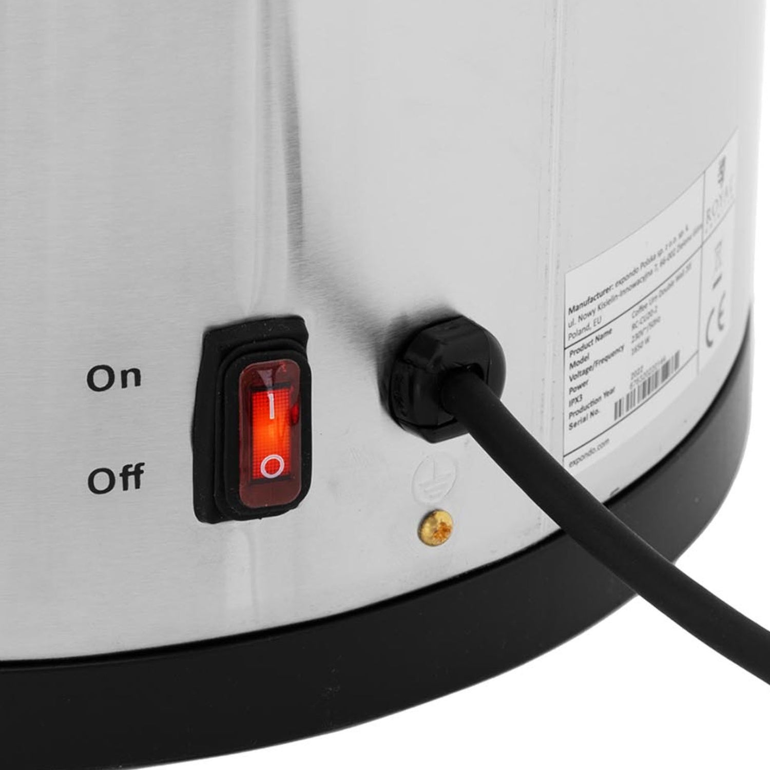 Kaffe- och tebryggare med kran 20 l 1650 W silver