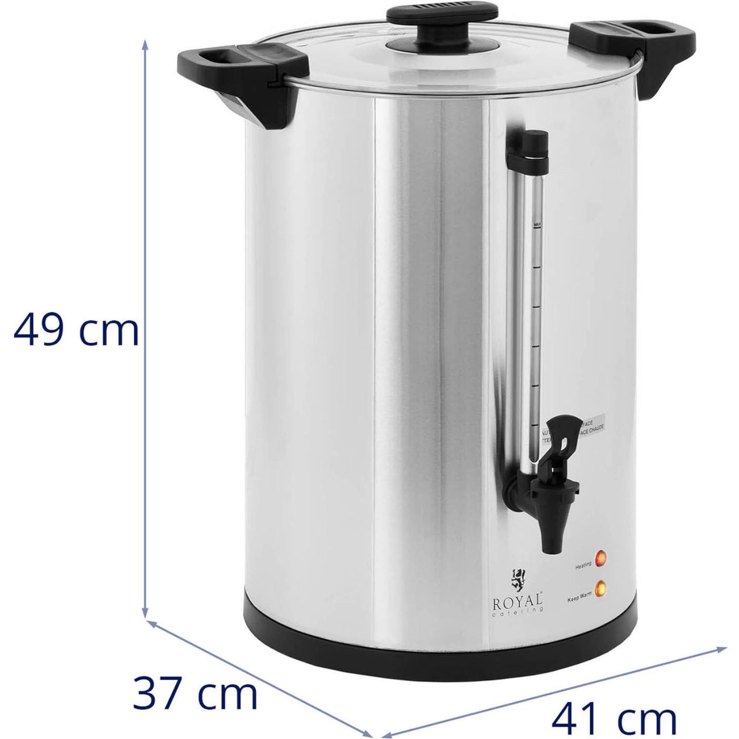 Kaffe- och tebryggare med kran 20 l 1650 W silver