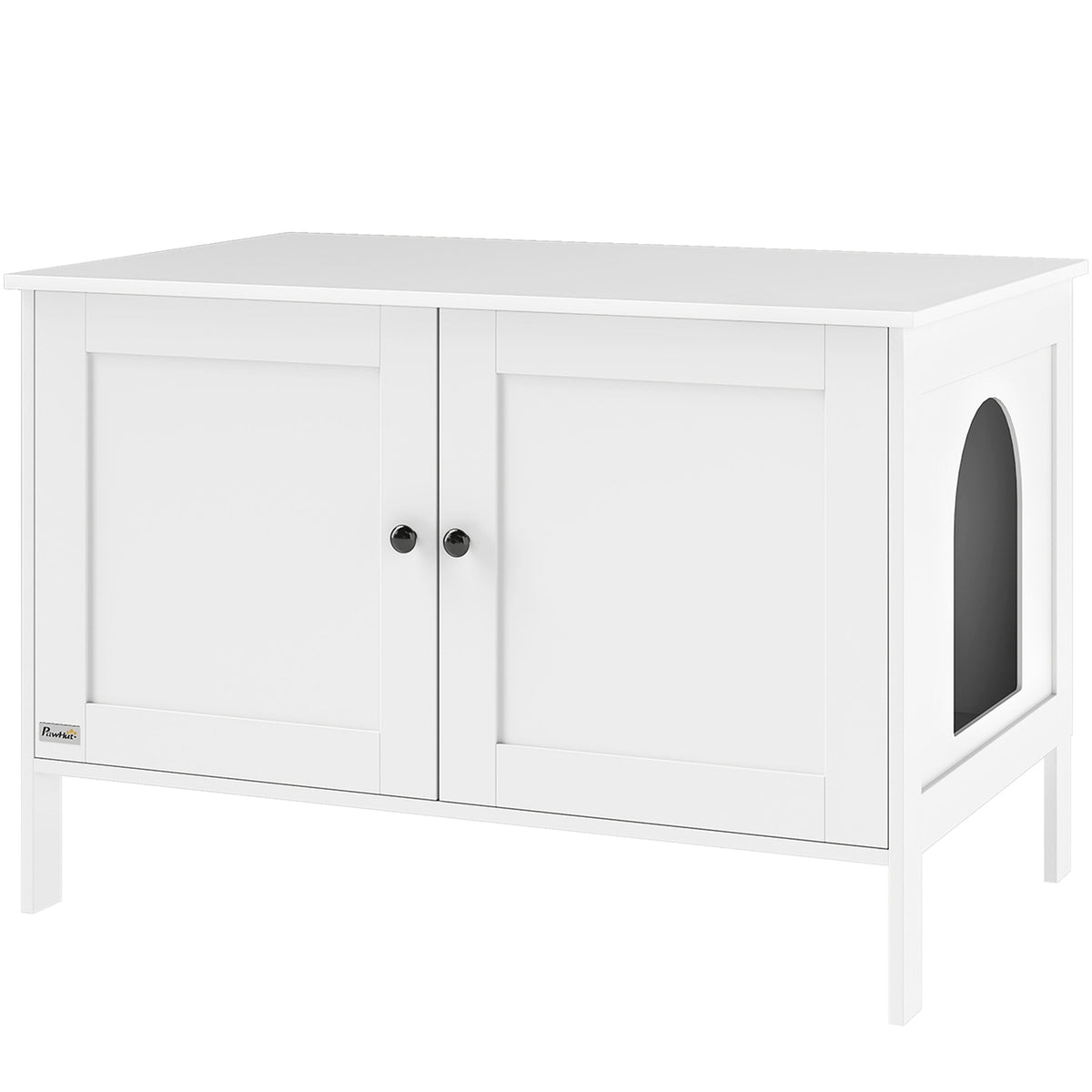 Kattsandlåda Skåp Katthus med dörravskiljning Kattsandlåda för stora katter 80 x 51 x 54 cm Vit