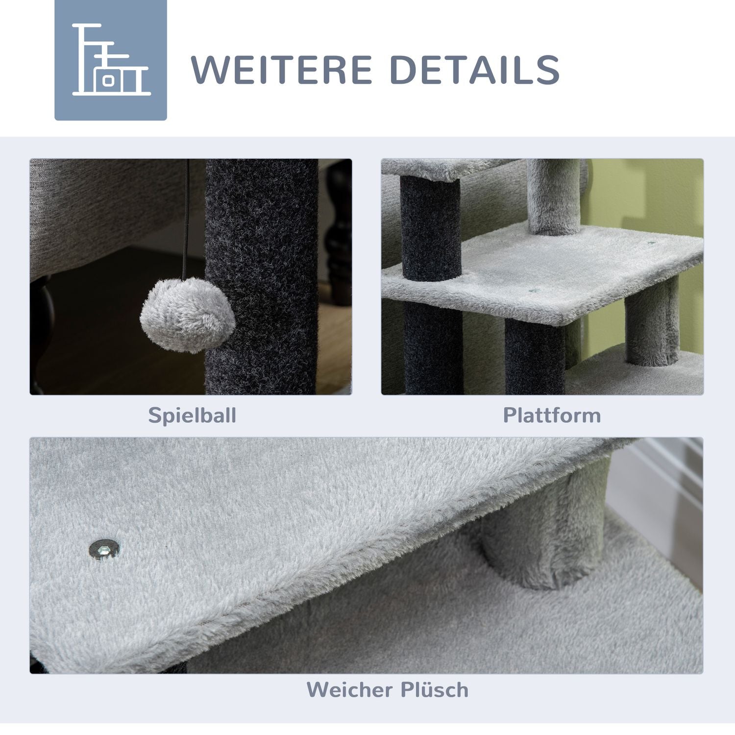 Katttrappa med sovgrotta & lekboll – 3/4 steg