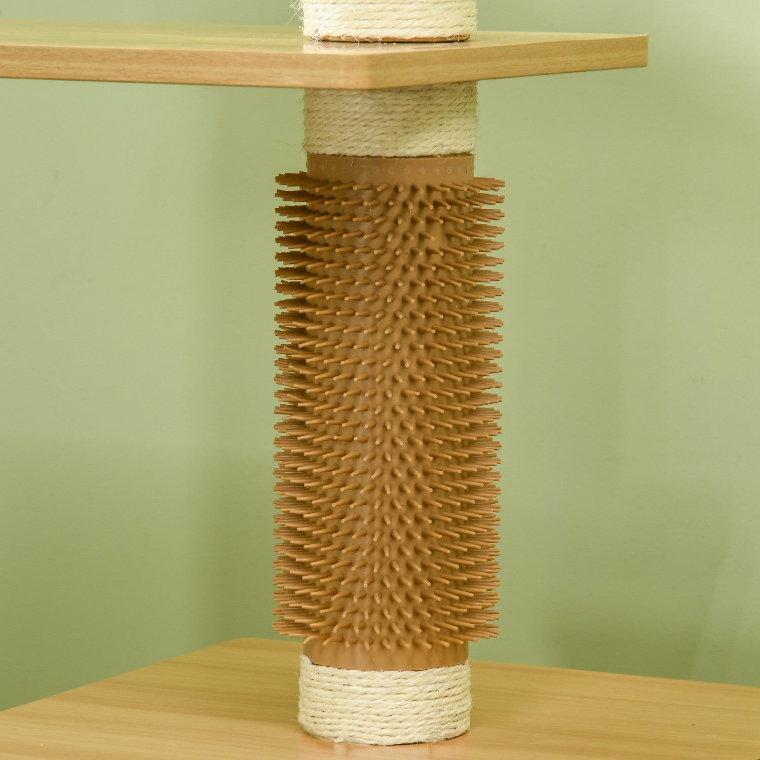 Kattträd med flera nivåer med grotta & skrapstolpe, 114 cm, ek