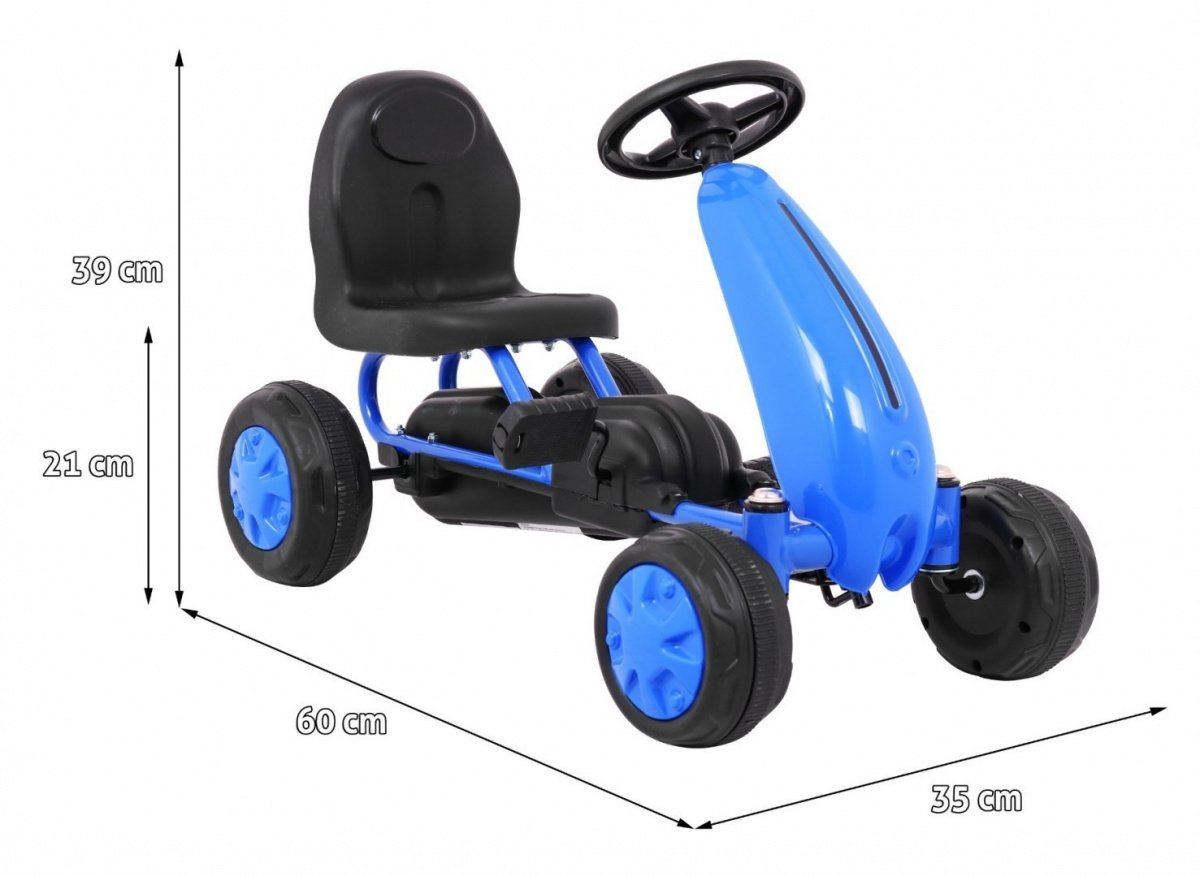 Kjededrevet gokart med gummihjul, 30 kg Maks belastning