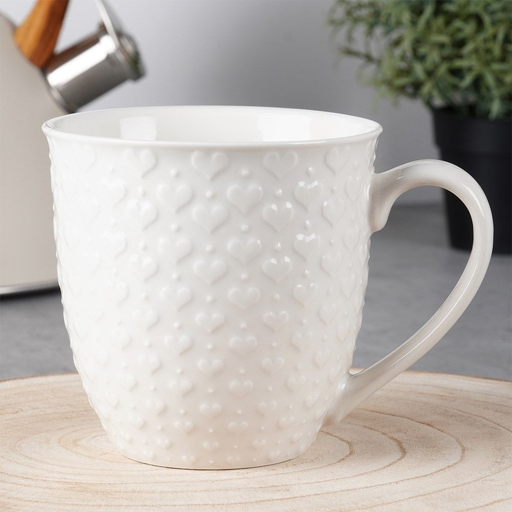 Keramisk Mugg med Hjärtan - Perfekt för Alla Tillfällen