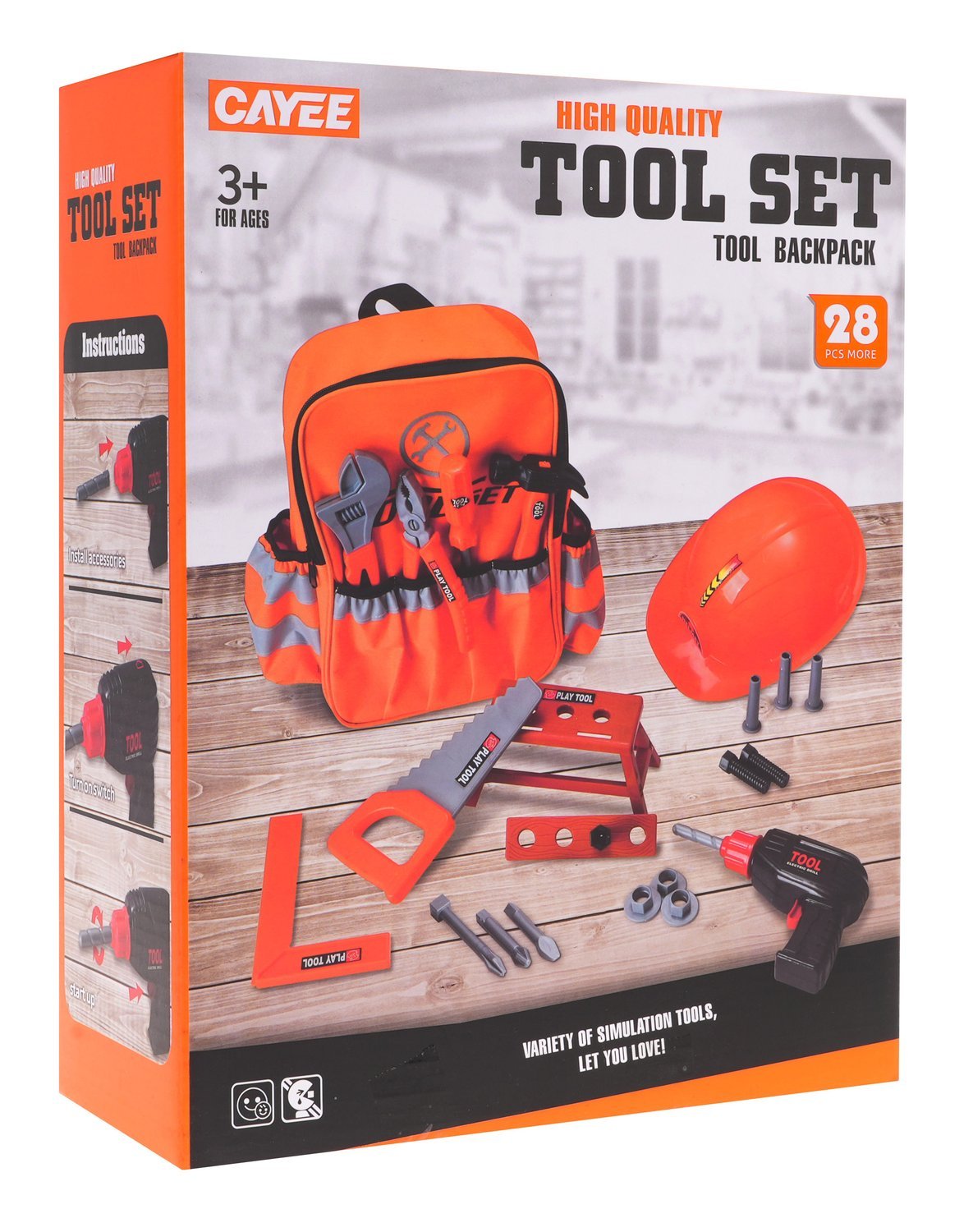 Kids DIY Tool Kit med ryggsäck och borrset