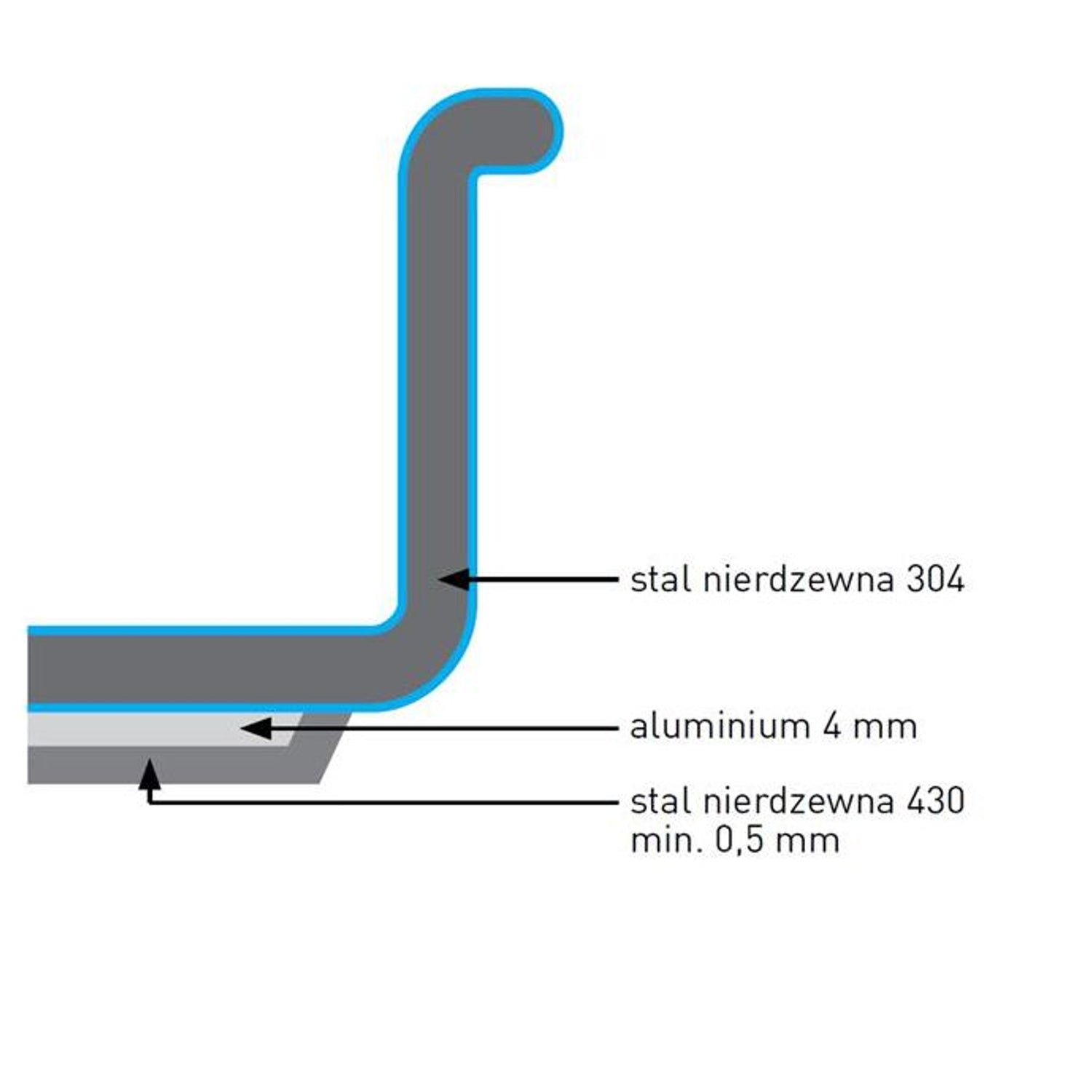 Kitchen Line kastrull utan lock, 3 l, diameter. 200 x 95 h - Hendi 838204