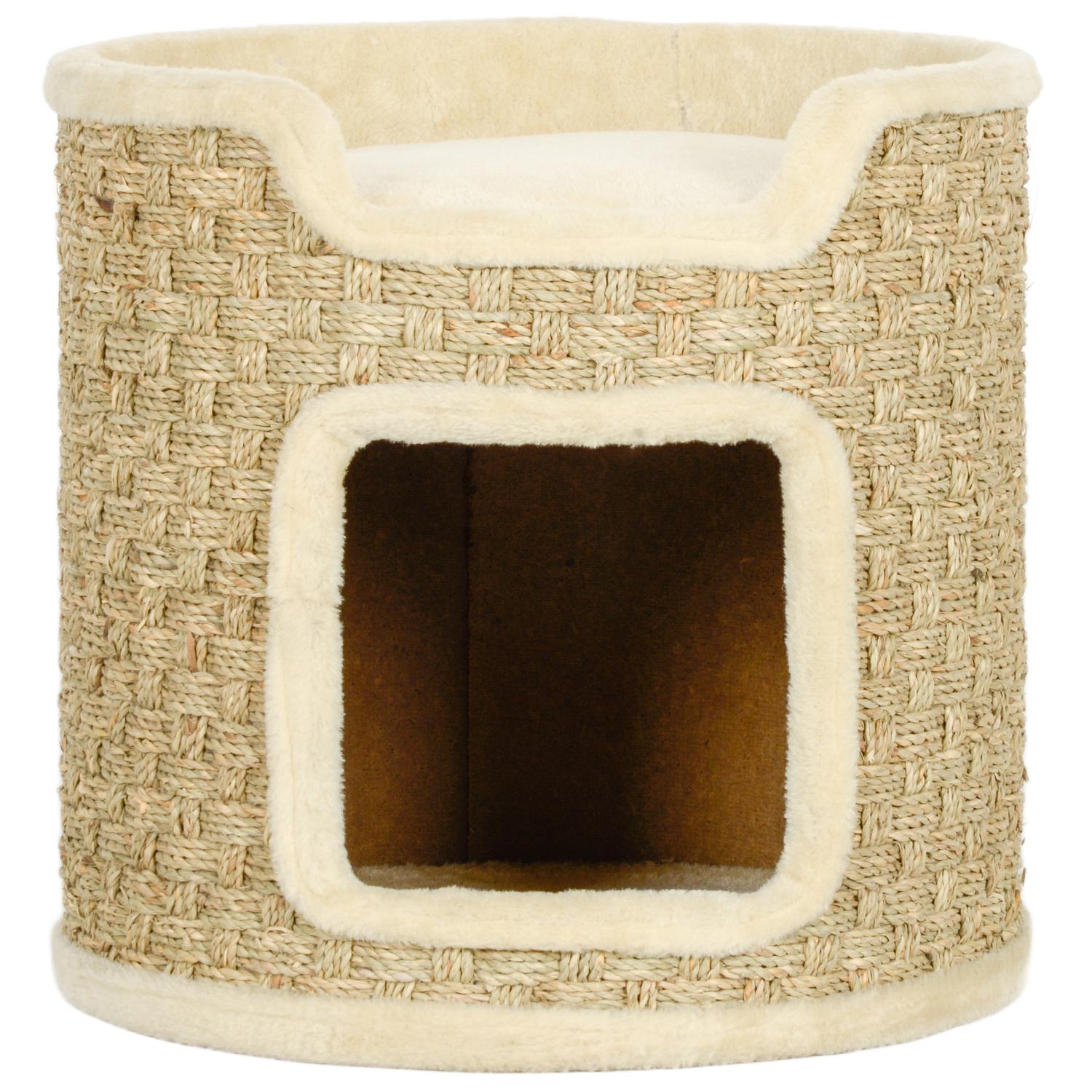 Cat Tower – 37 cm Sisal fat, dubbelnivå, Khaki