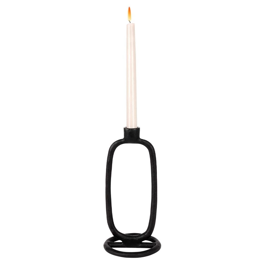 Klassisk Svart Ljusstake i Aluminium för Långa Ljus