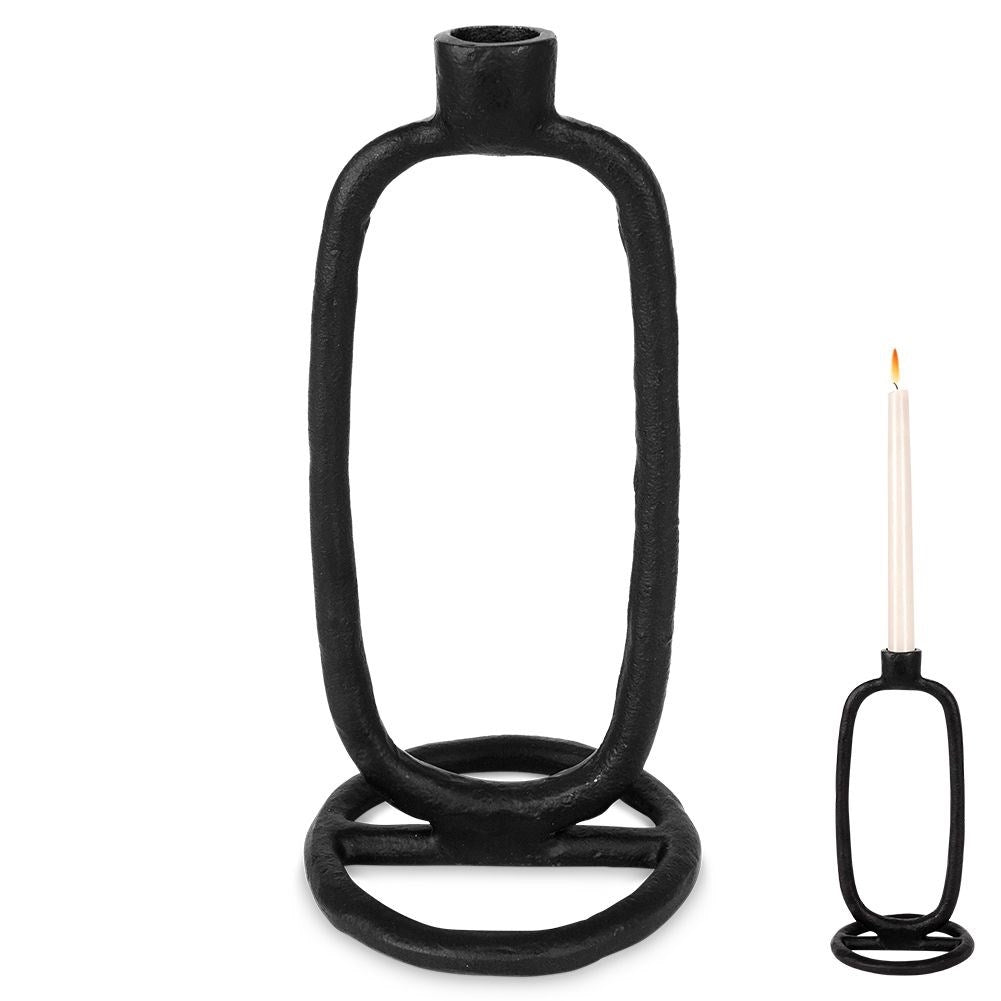 Klassisk Svart Ljusstake i Aluminium för Långa Ljus