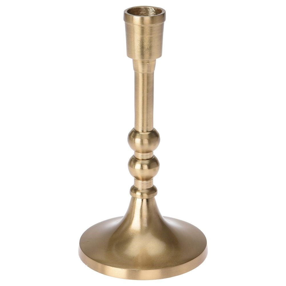 Klassisk gyllene ljusstake för långa ljus i aluminium