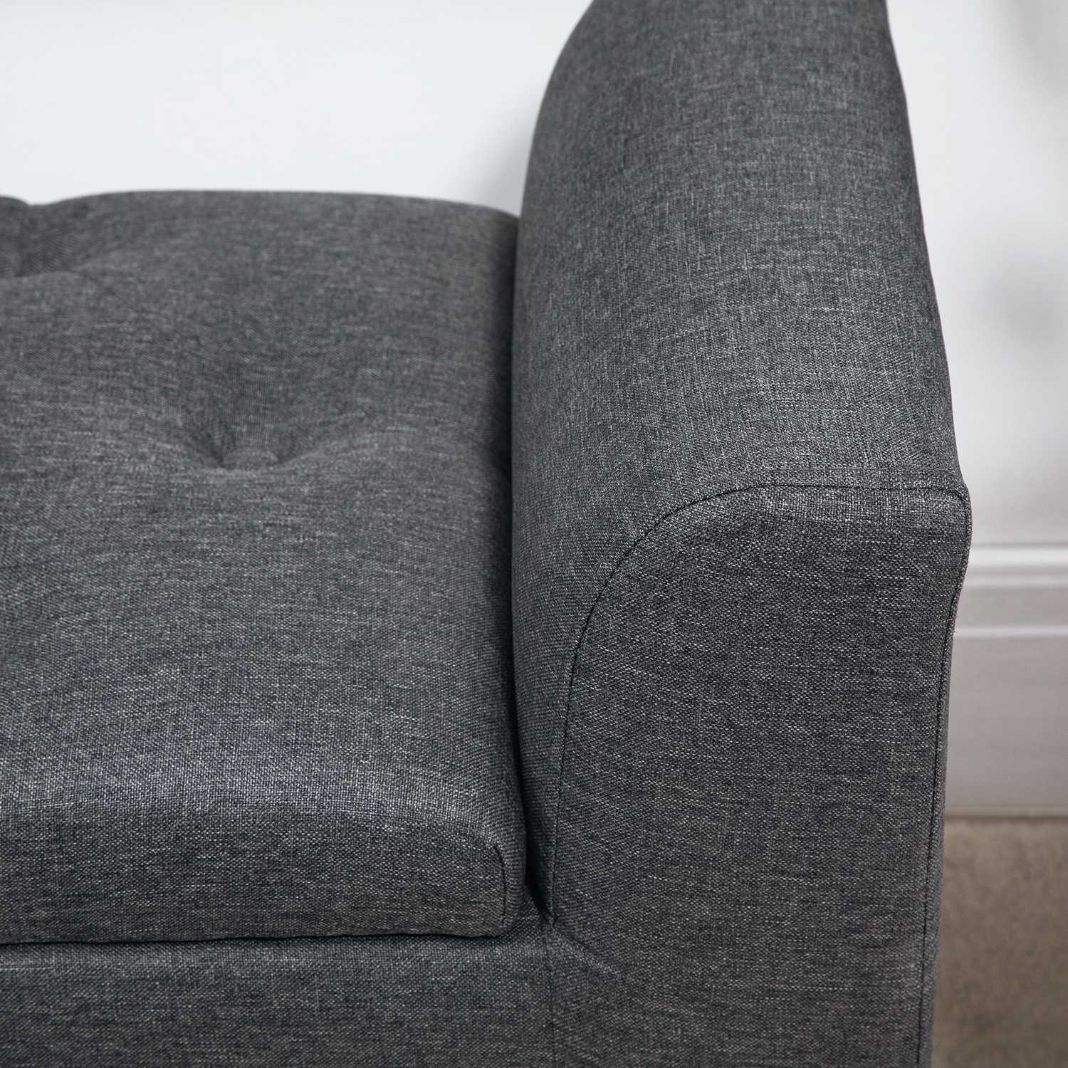 Klädd förvaringsbänk, 130 kg kapacitet, mörkgrå