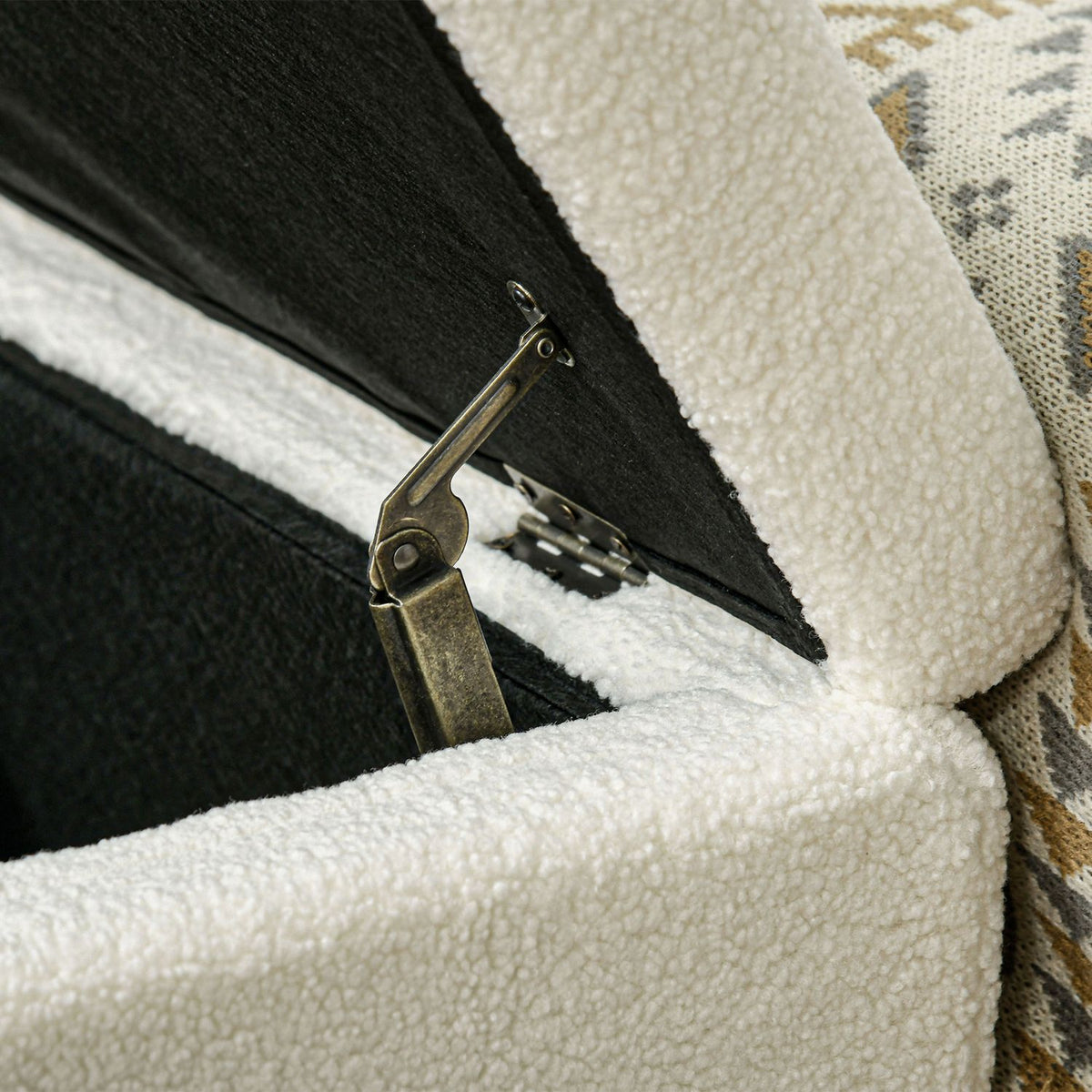 Polstret oppbevaringsbenk, treben, 102x45x46 cm