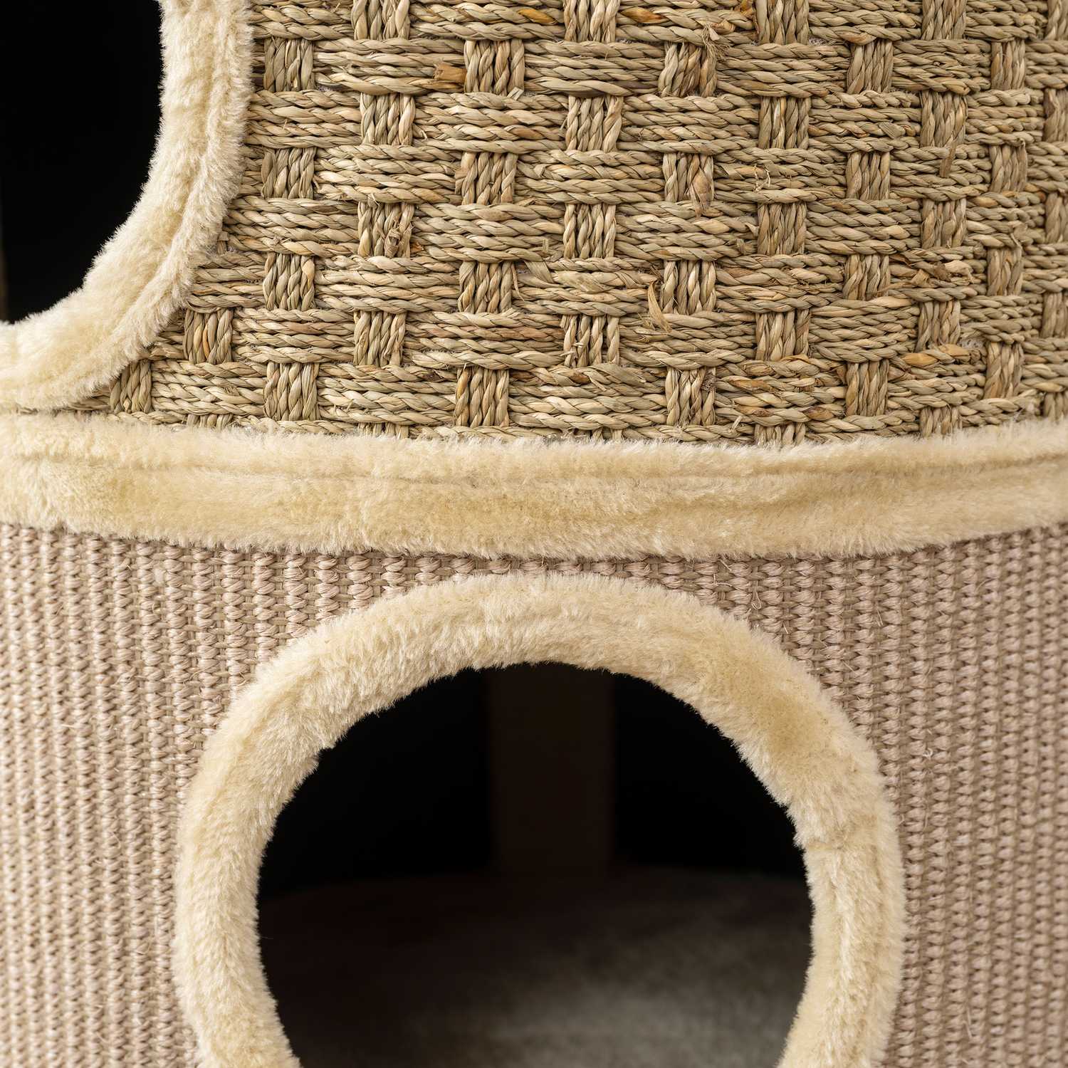 Klöstorn i sisal med 3 nivåer, 79 cm