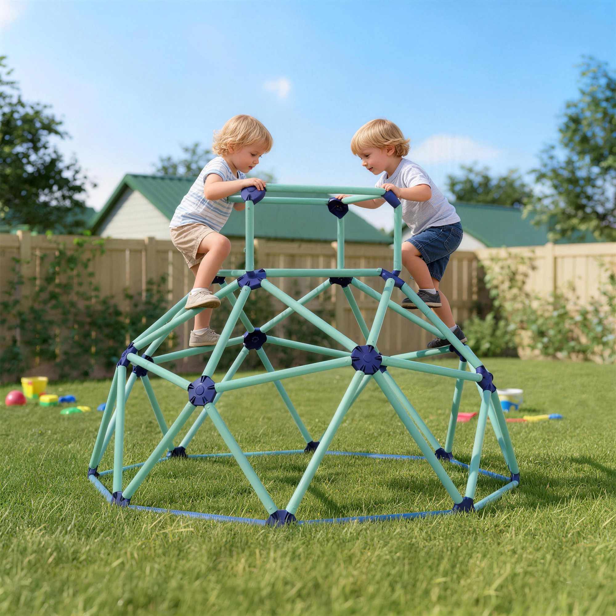 Klätterkupol för barn, UV-resistent, 182,5 cm, blå