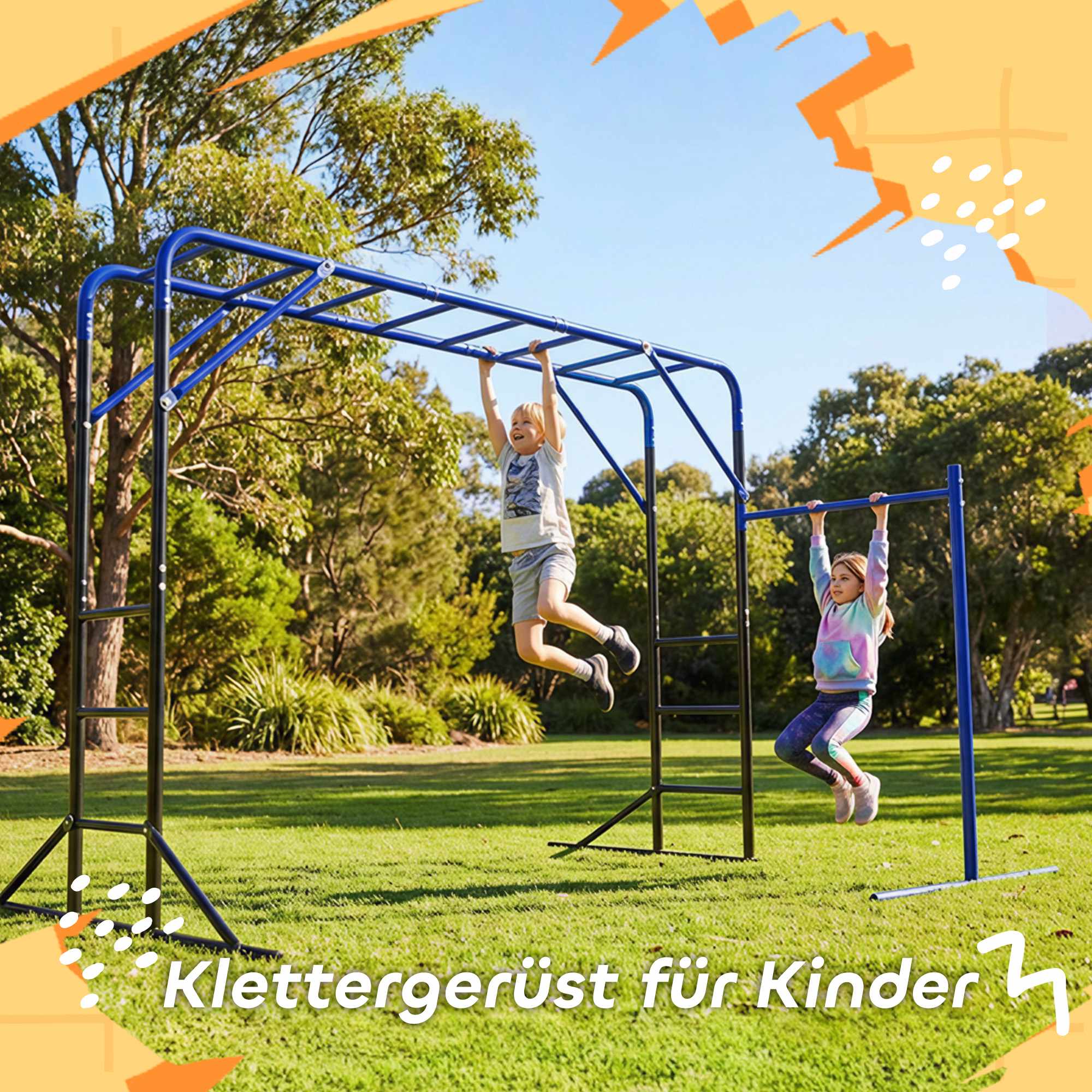 Klättertorn för barn, väderbeständigt stål, åldrar 3-8