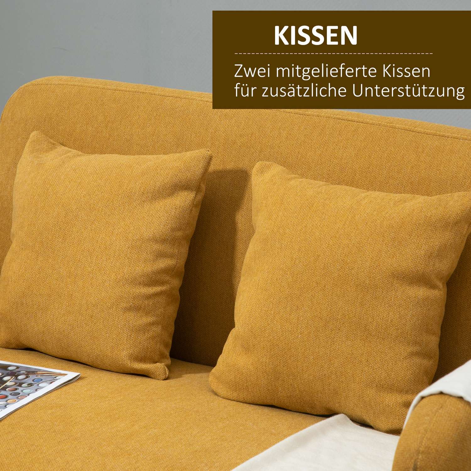 Kompakt dubbel Loveseat-soffa – Justerbar, sammetslen polyester