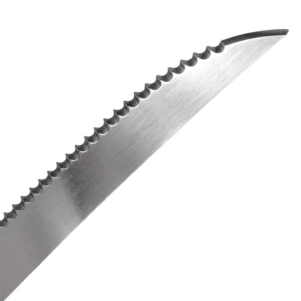 Komplett set med sex styckknivar med tandat blad för grillning